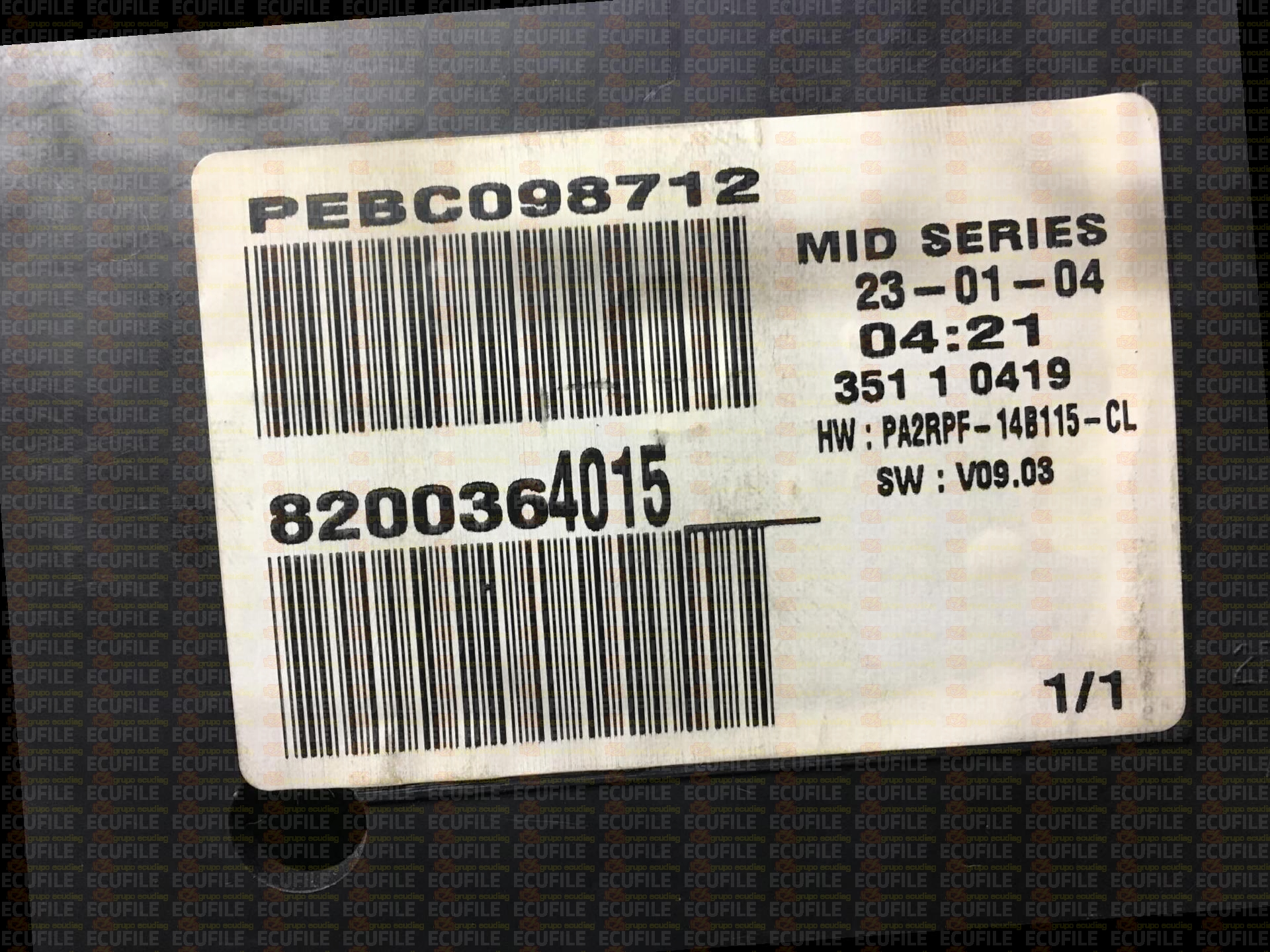 VISTEON PA2RPF-14B115-CL RENAULT MEGANE II 8200364015
