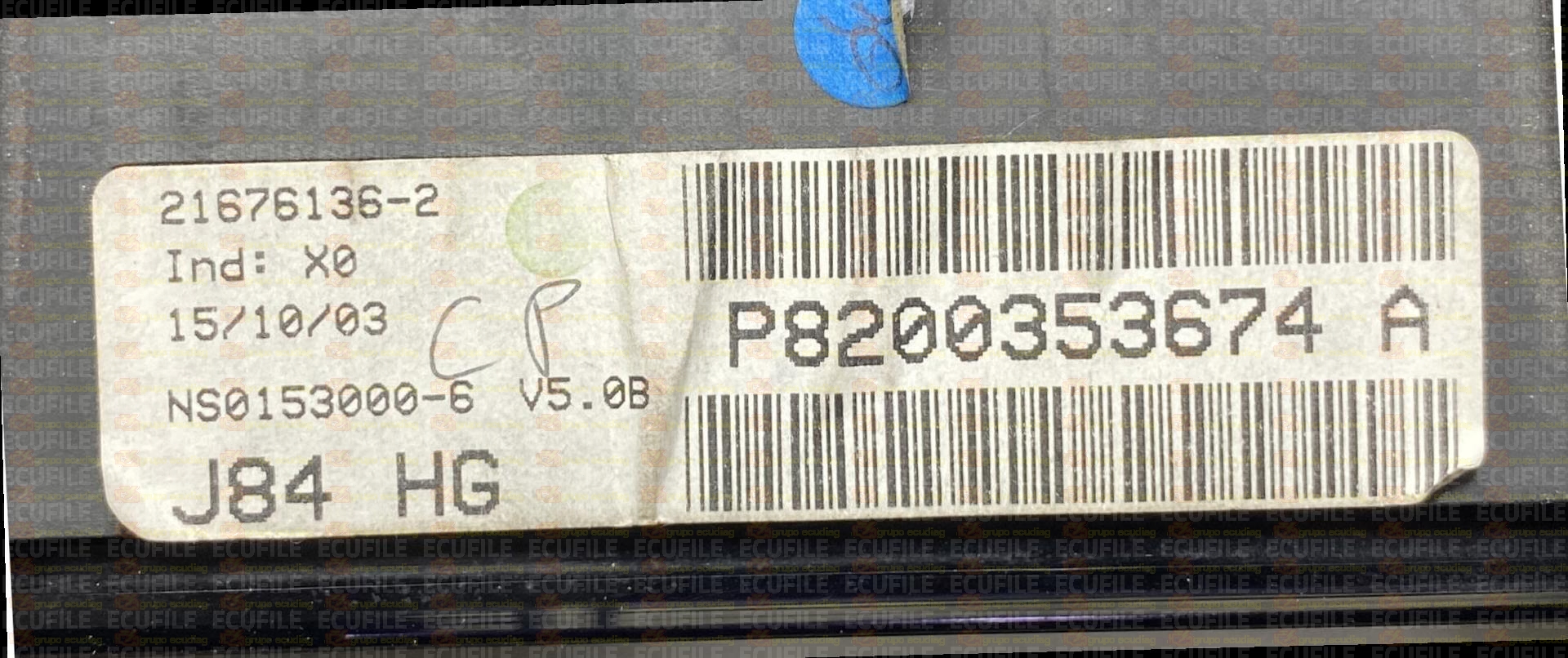 JOHNSON CONTROLS 21676136-2 RENAULT SCENIC II J84 HG P8200353674A V5.0B