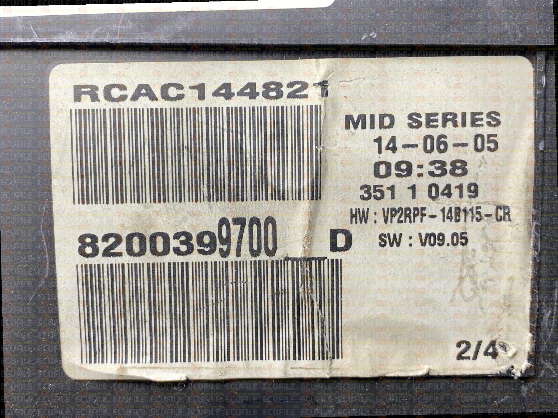 VISTEON VP2RPF-14B115-CR RENAULT MEGANE II 8200399700D V09.05
