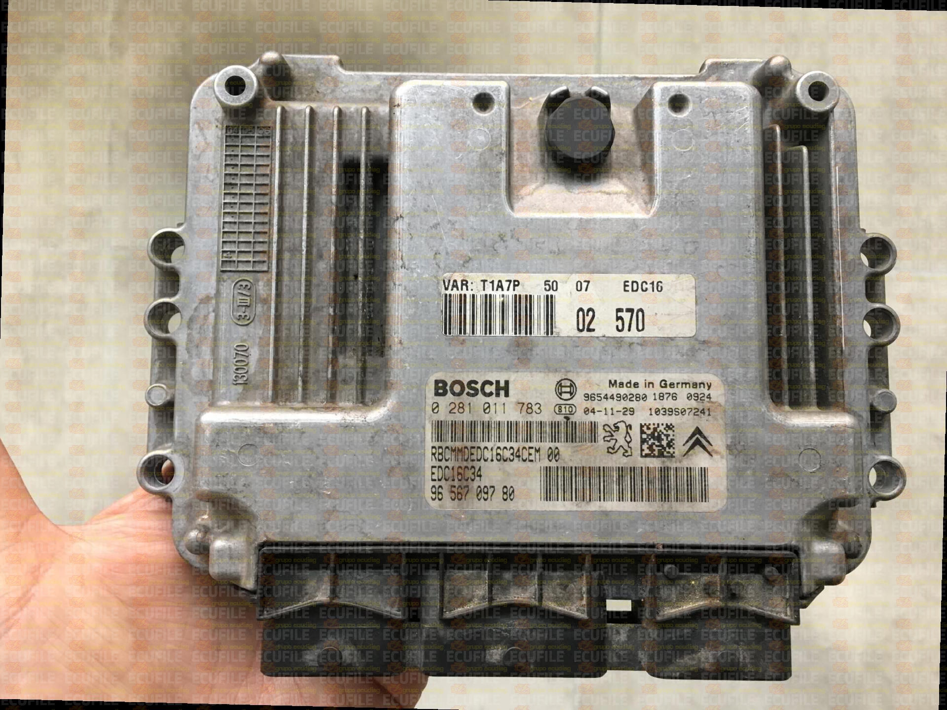 BOSCH EDC16C34-2.50 0281011783 PEUGEOT 206 1.4 HDI 68HP 9656709780 1037372088