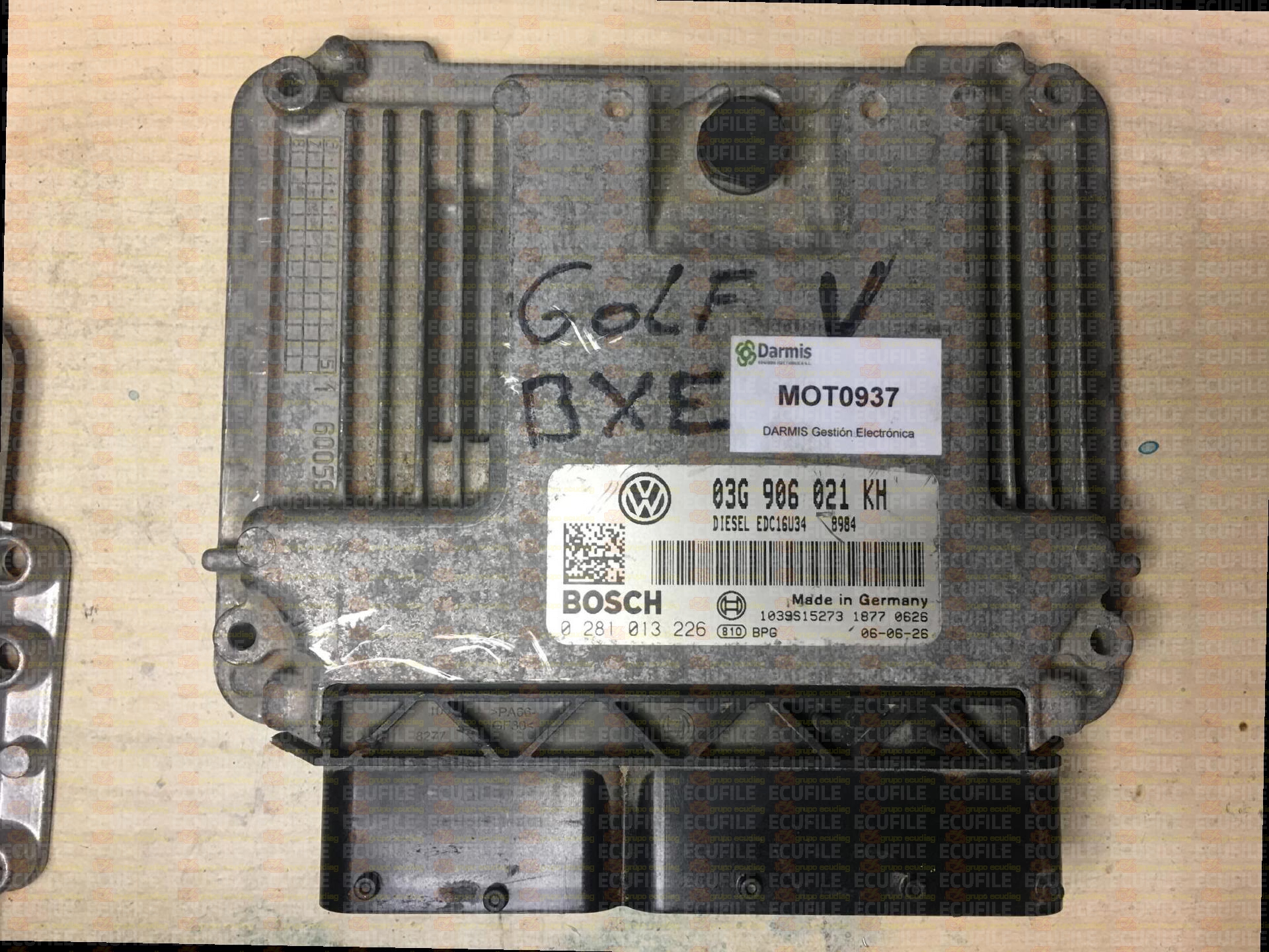 BOSCH EDC16U34-3.42 0281013226 VOLKSWAGEN GOLF V 1.9 TDI 105HP 03G906021KH 1037380437
