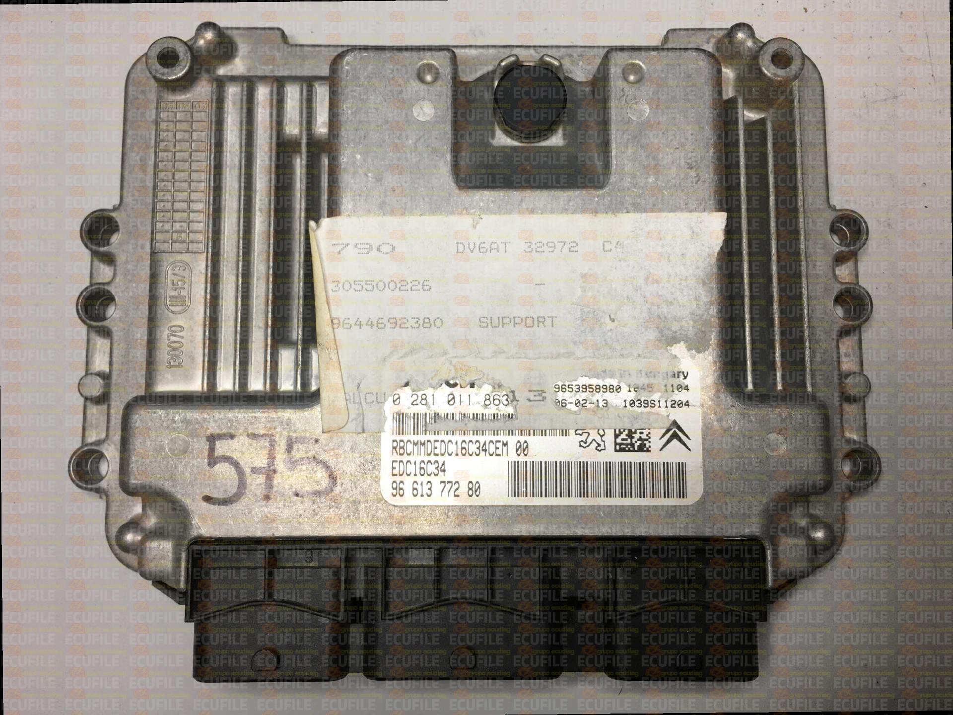 BOSCH EDC16C34-2.10 0281011863 CITROEN C4 I PEUGEOT 307 1.6 HDI 66KW 90HP L4 16V 9HX 9H02 DV6ATED4 9661377280 1037376754 -