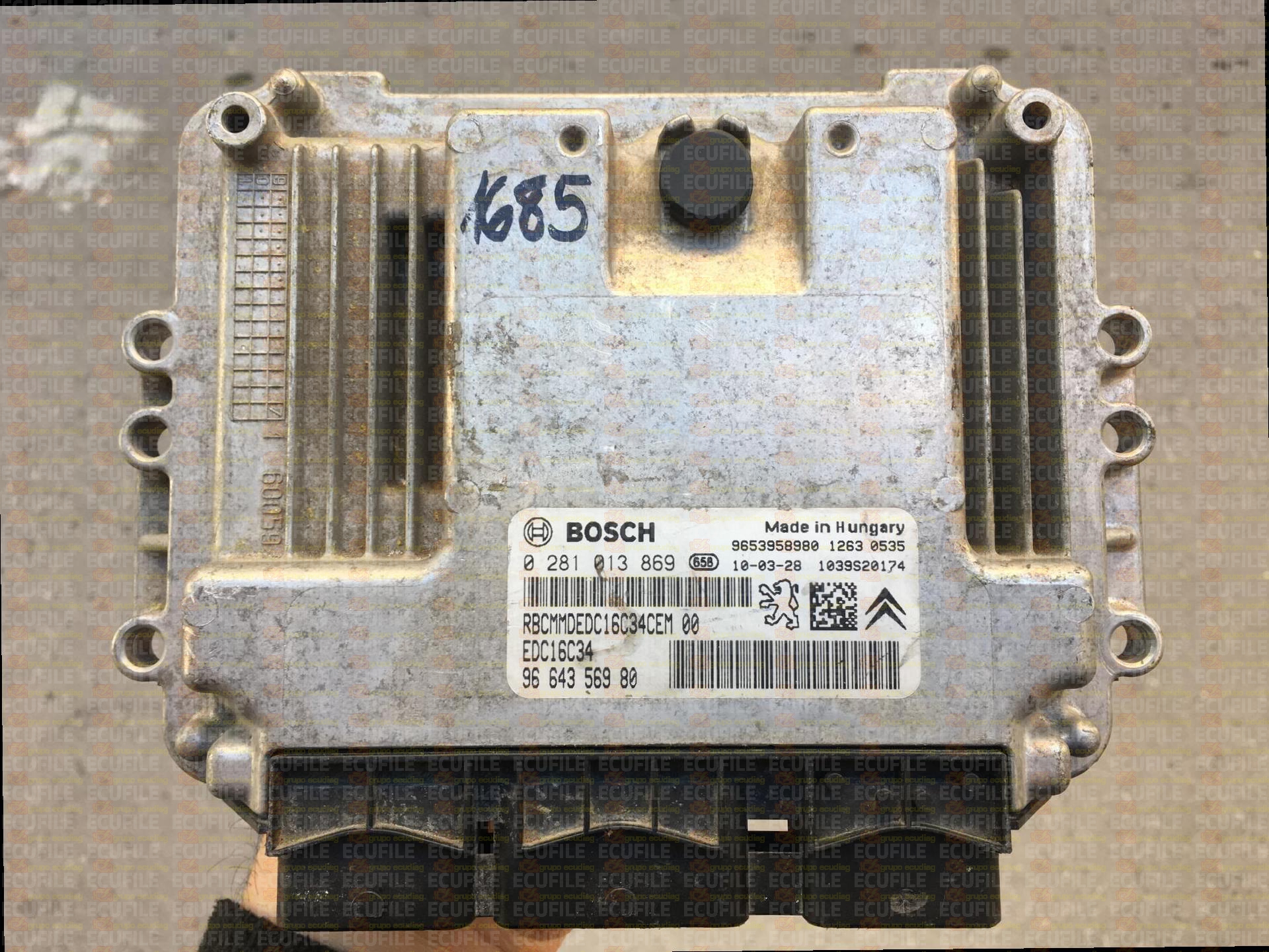 BOSCH EDC16C34-4.11 0281013869 CITROEN JUMPY PEUGEOT EXPERT FIAT SCUDO 1.6 HDI 90HP 9664356980 1037386177