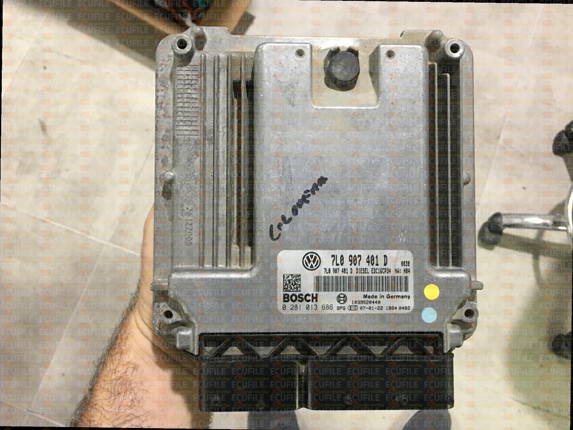 BOSCH EDC16CP34-4.9 0281013686 VOLKSWAGEN TOUAREG 3.0 TDI 224HP 7L0907401D 1037386372