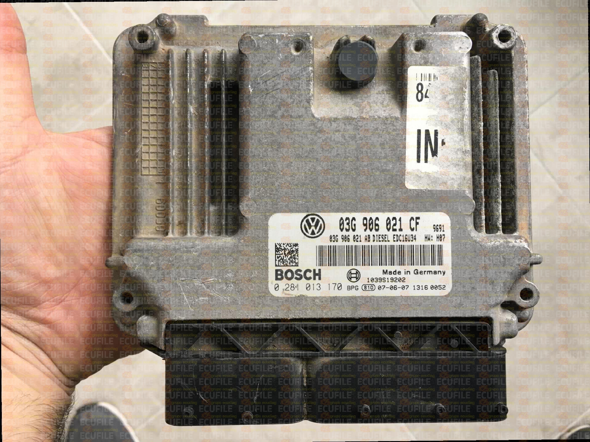 BOSCH EDC16U34-3.42 0281013170 VOLKSWAGEN EOS 2.0 TDI 140HP 03G906021CF 1037383799