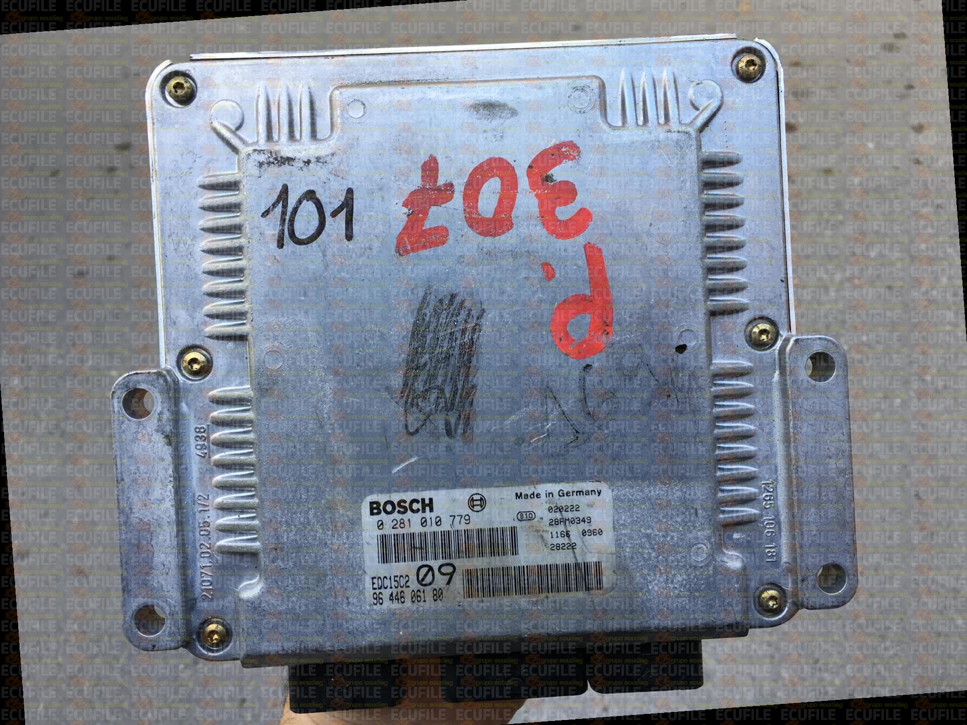 BOSCH EDC15C2-10.1 0281010779 PEUGEOT 307 2.0 HDI 110HP 9644606180 1037353725