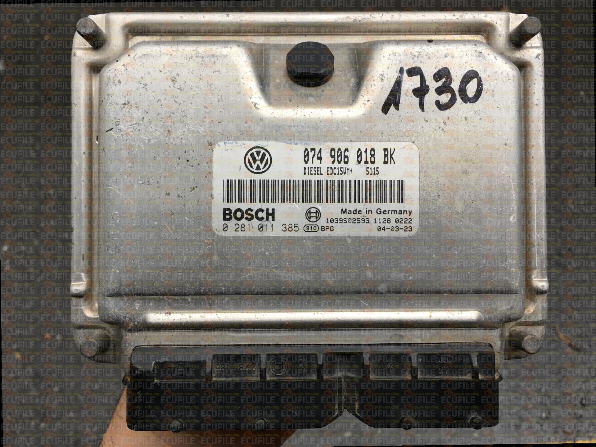 BOSCH EDC15VM+2.V3 0281011385 VOLKSWAGEN T4 2.5 TDI 109HP 074906018BK 1037367887