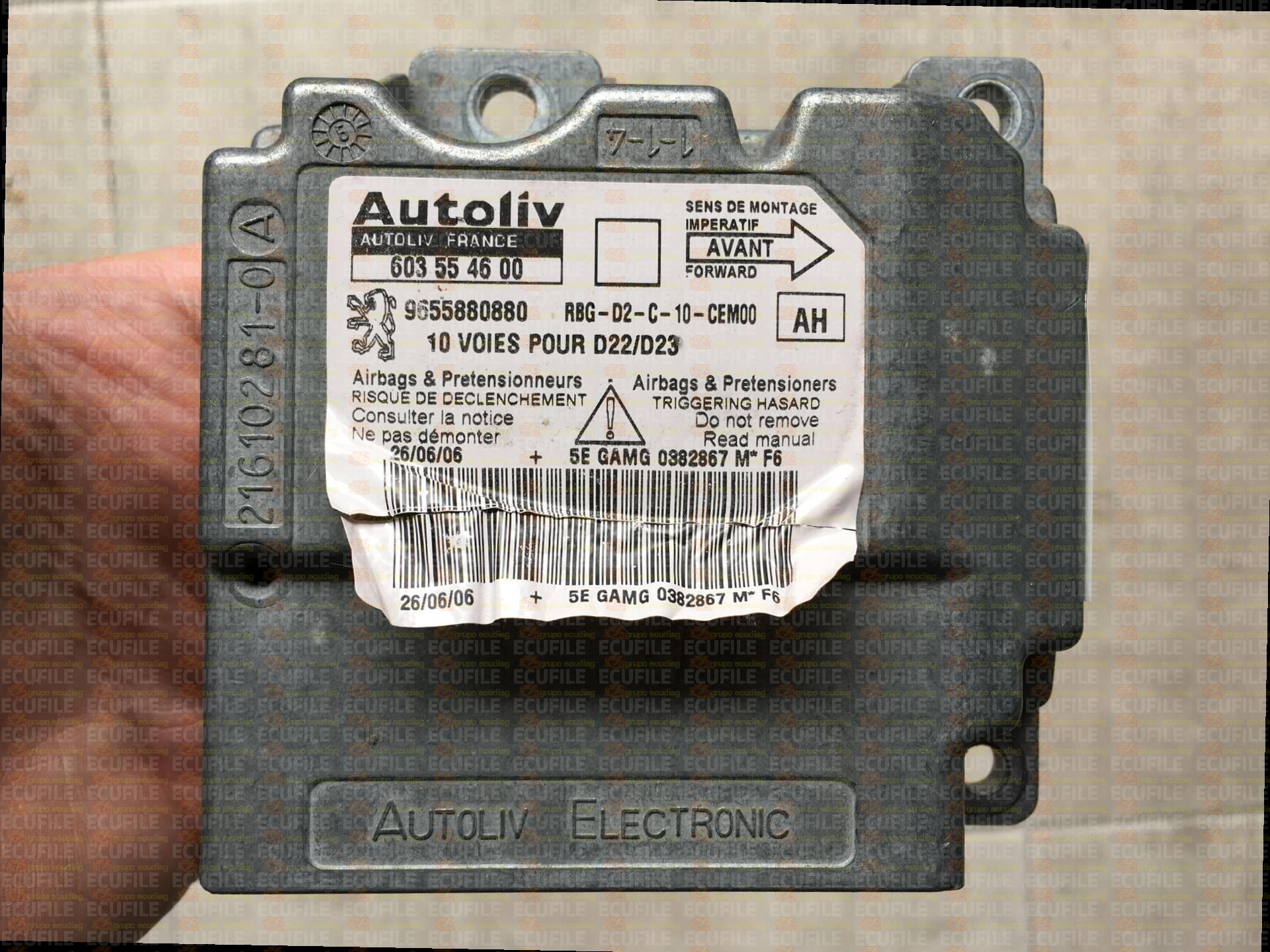AUTOLIV 603554600 PEUGEOT 407 9655880880 AH