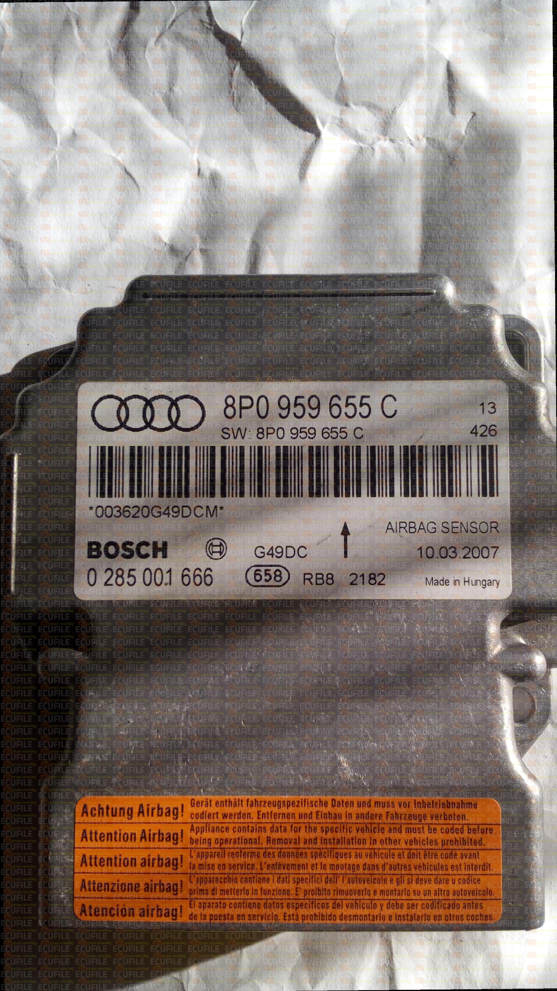 BOSCH 0285001666 AUDI A3 8P0959655C
