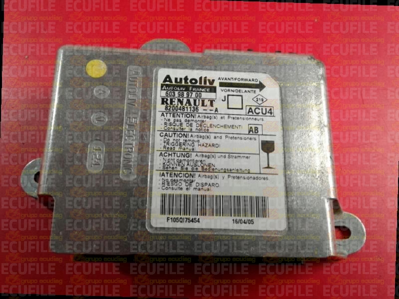 AUTOLIV ACU4 603989700 RENAULT SCENIC II 8200481136--A AB EEPROM 95160