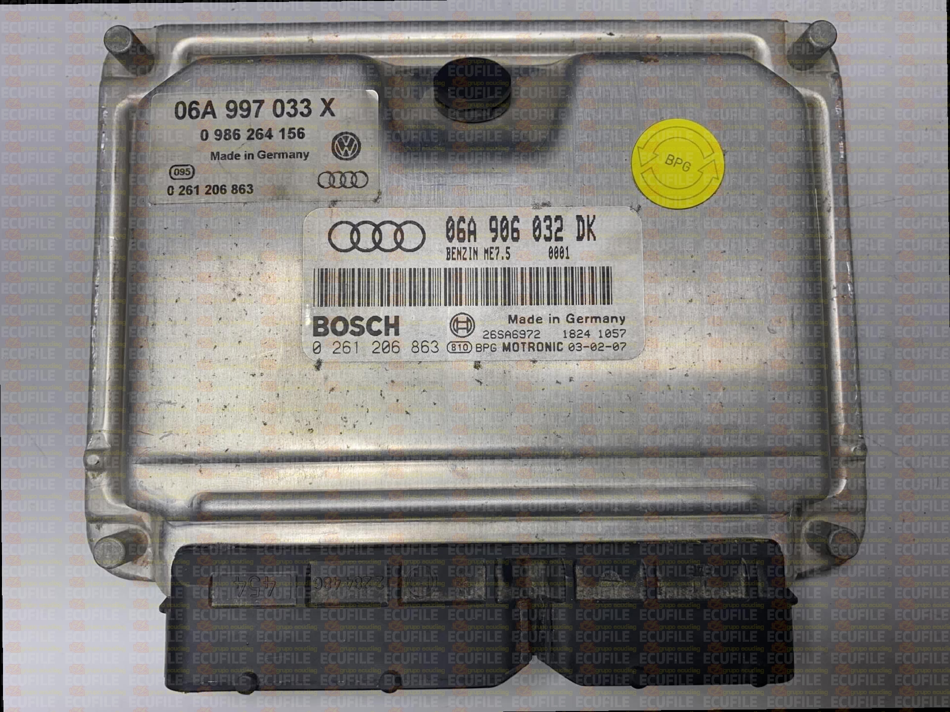BOSCH ME7.5 0261206863 0986264156 AUDI A3 1.8 20V TURBO 150HP 06A906032DK 06A997033X 1037354597