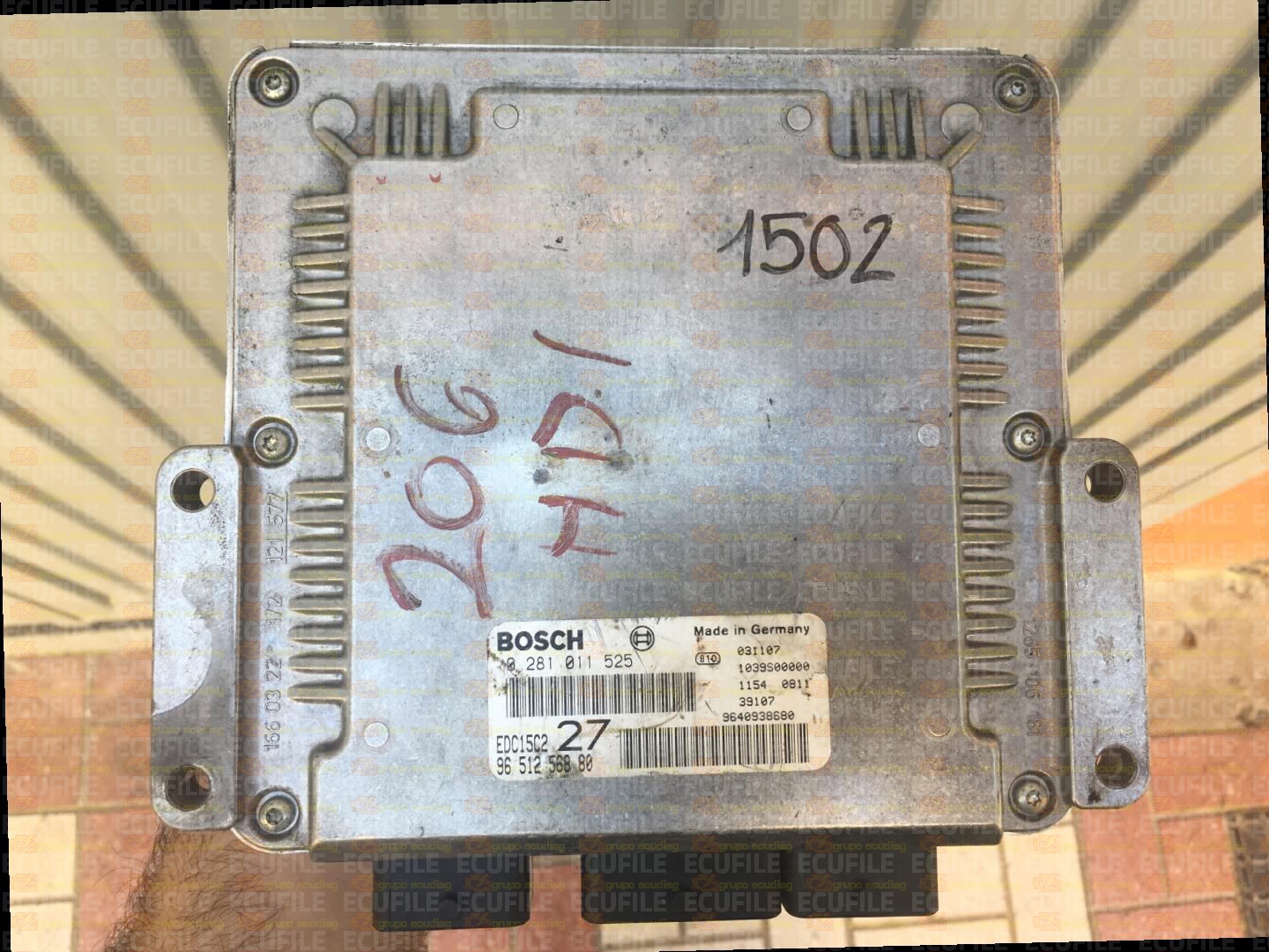 BOSCH EDC15C2-11.1 0281011525 PEUGEOT 206 2.0 HDI 90HP 9651256880 1037368453