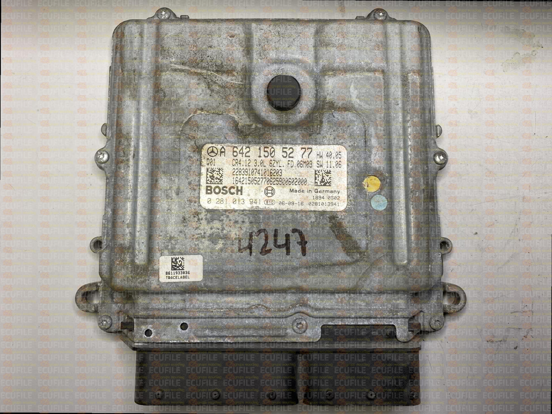 BOSCH EDC16CP31-8.12 0281013941 MERCEDES W164 ML320 II 3.0 CDI 224HP A6421505277 1037393893