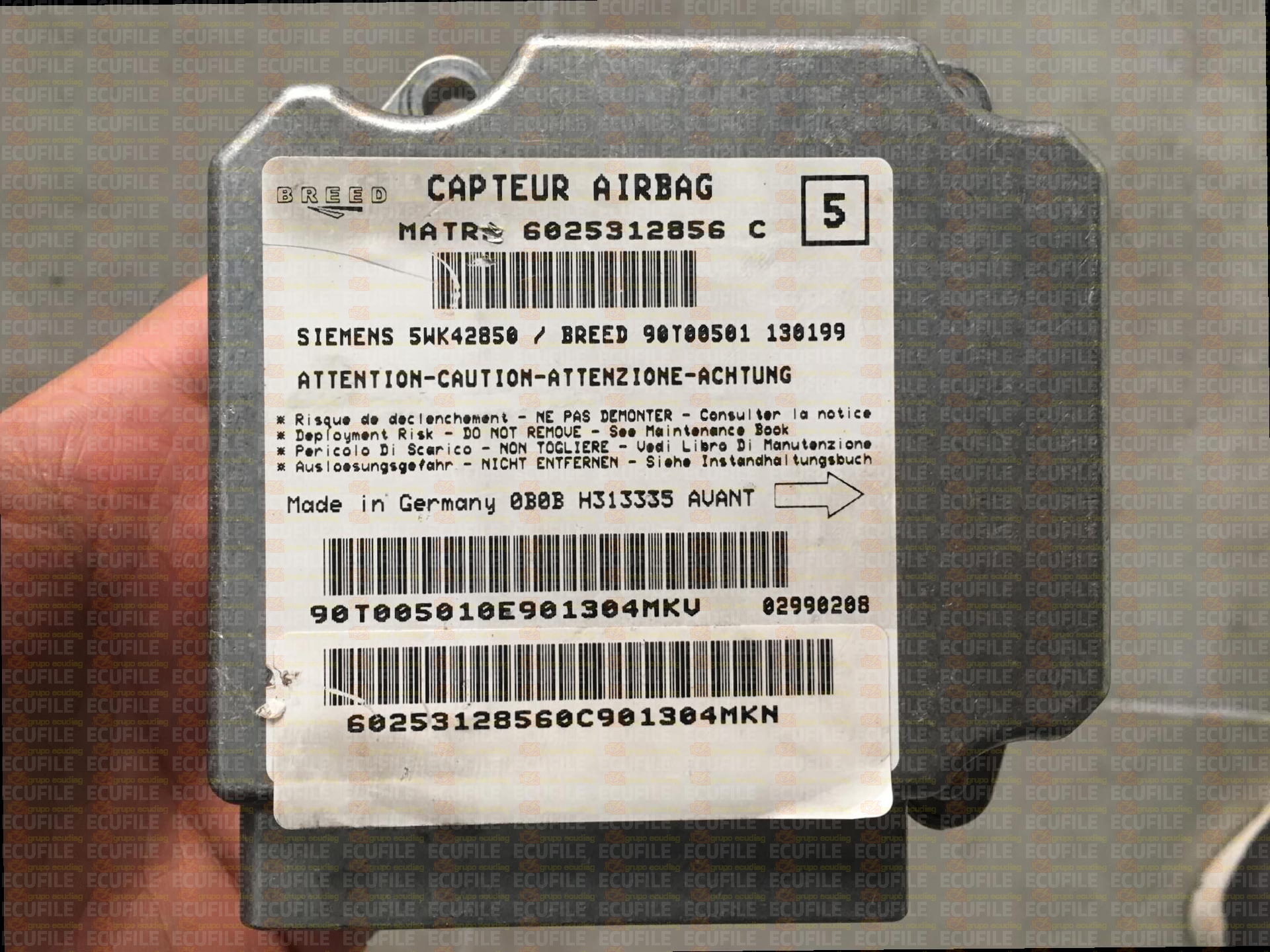 SIEMENS 5WK42850 BREED 90T00501 RENAULT ESPACE III 6025312856C