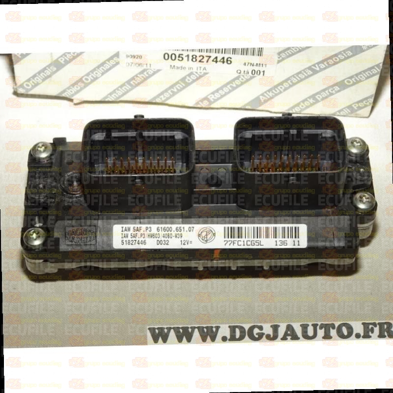 MAGNETI MARELLI IAW 5AF.P3 61600.651.07 FIAT 51827446 HW603 EEPROM 95160