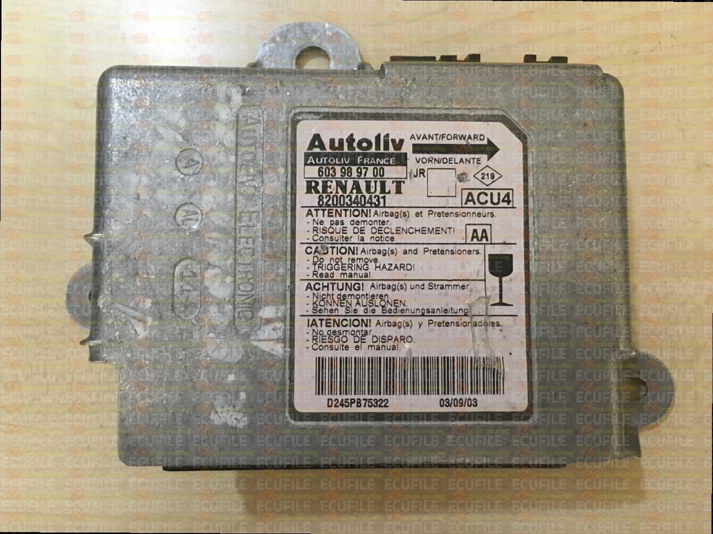 AUTOLIV ACU4 603989700 RENAULT SCENIC II 8200340431 AA