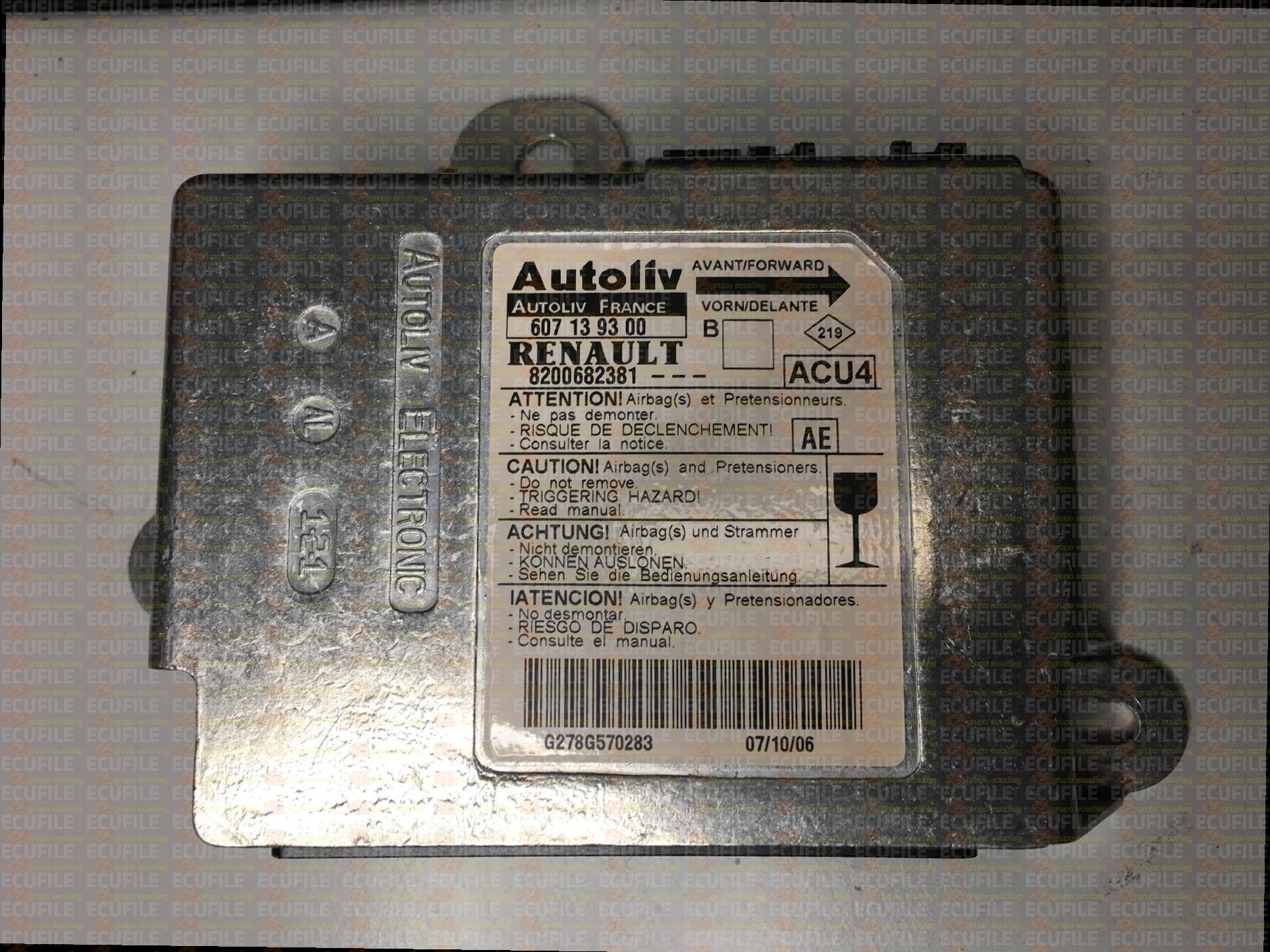 AUTOLIV ACU4 607139300 RENAULT MEGANE II 8200682381 AE