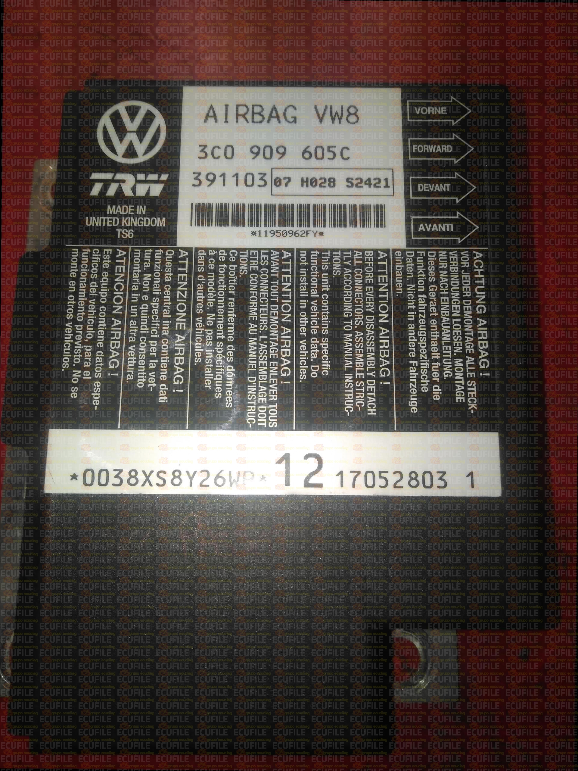 TRW 391103 VOLKSWAGEN PASSAT 3C0909605C VW8