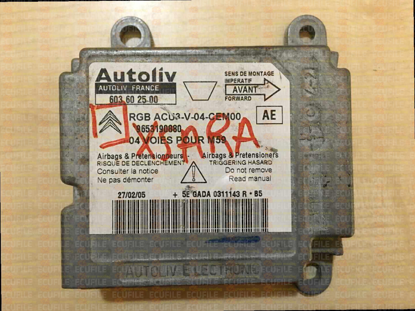 AUTOLIV 603602500 CITROEN BERLINGO PEUGEOT PARTNER 9653190880 AE