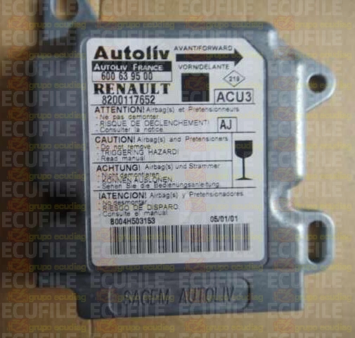 AUTOLIV ACU3 600639500 RENAULT MEGANE SCENIC I 8200117652 AJ EEPROM 95080