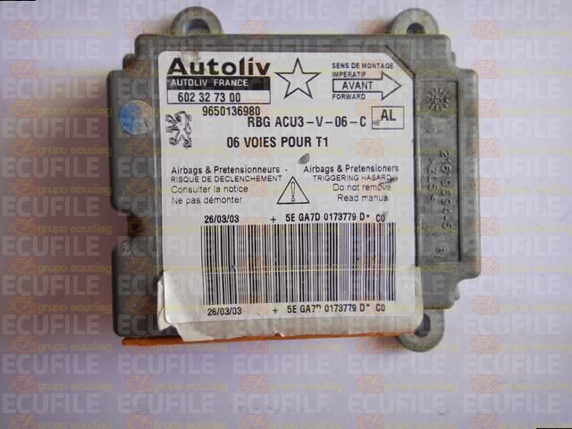 AUTOLIV 602327300 PEUGEOT 206 9650136980 AL EEPROM 95080