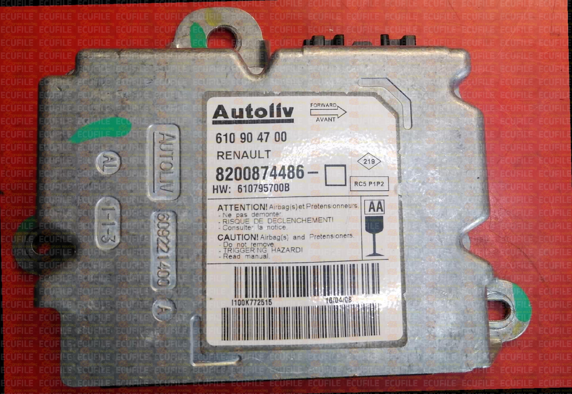 AUTOLIV RC5 P1P2 610904700 RENAULT MEGANE II 8200874486 AA HW 610795700B