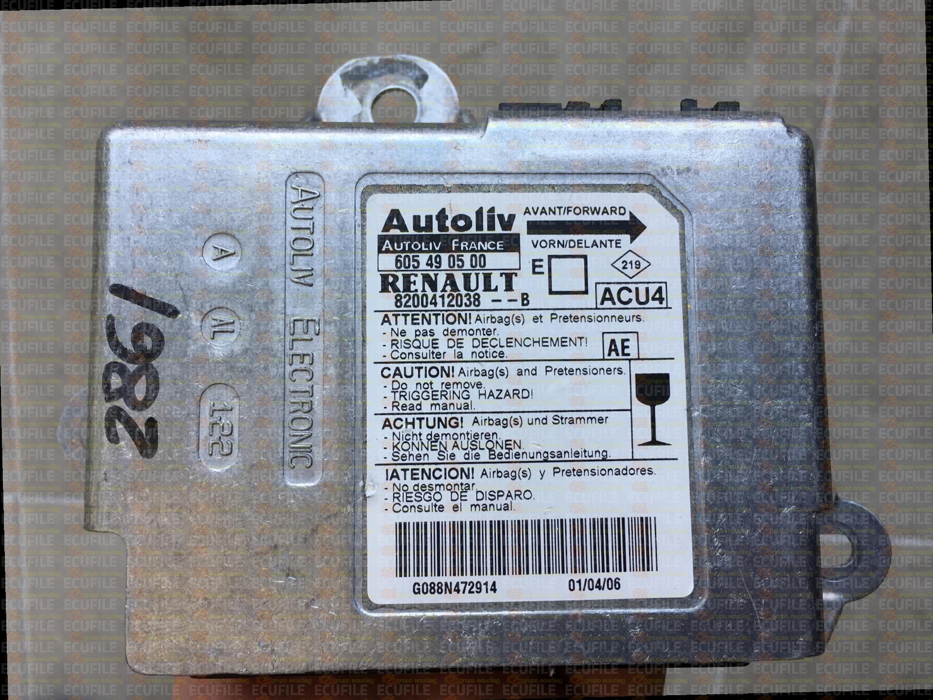 AUTOLIV ACU4 605490500 RENAULT MEGANE II 8200412038--B AE