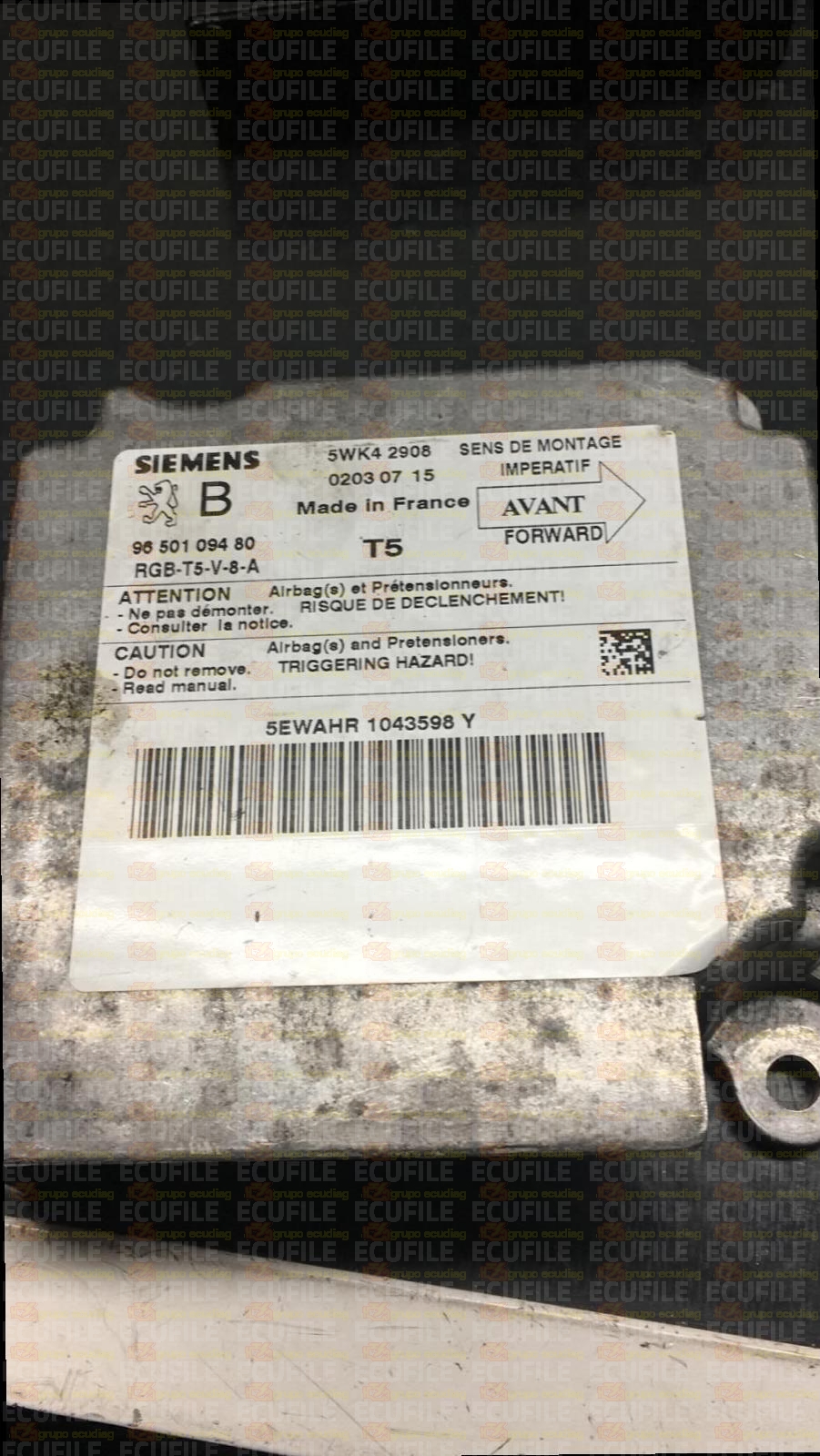 SIEMENS 5WK42908 PEUGEOT 307 9650109480 B
