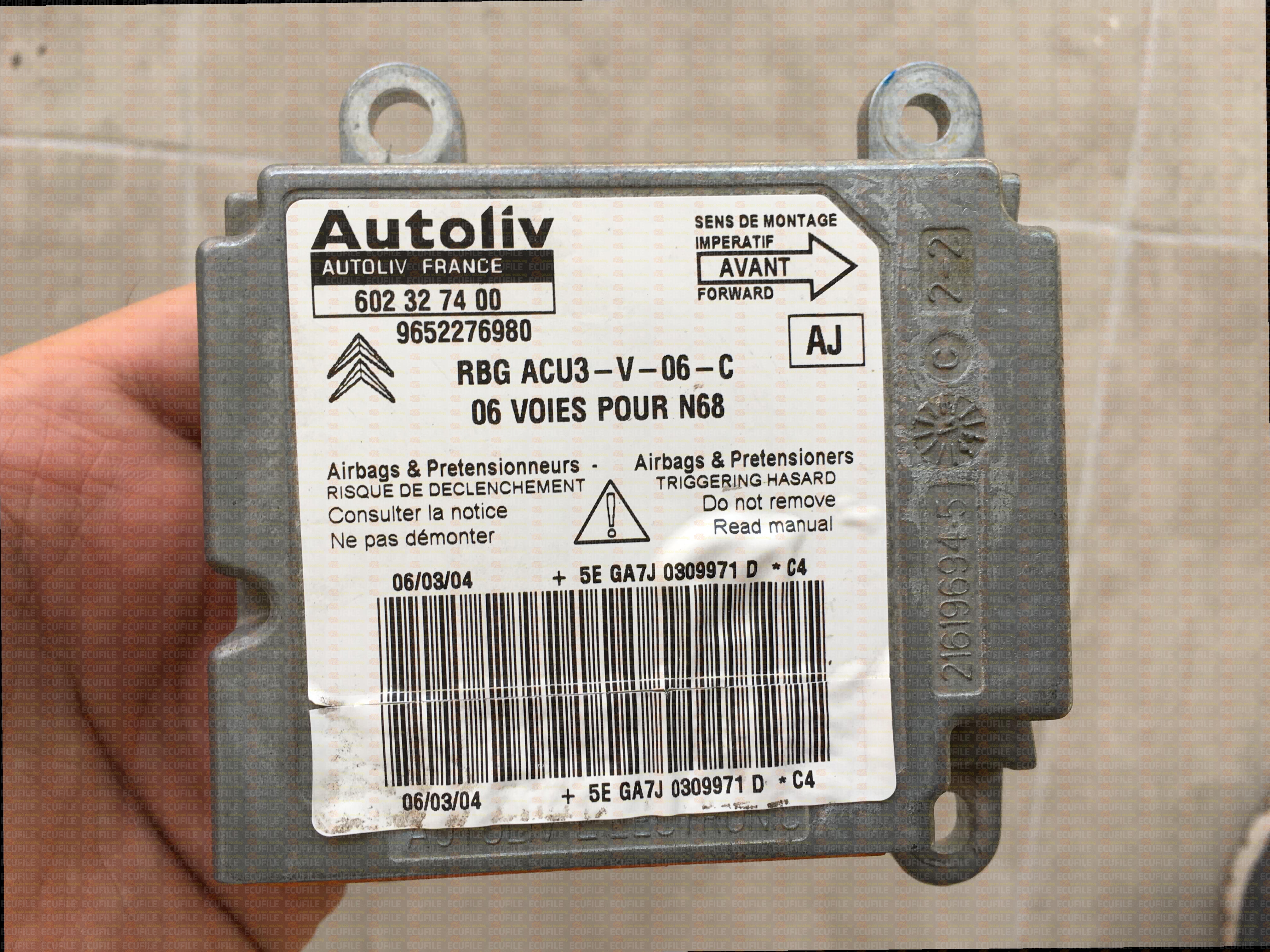 AUTOLIV 602327400 CITROEN XSARA PICASSO 9652276980 AJ
