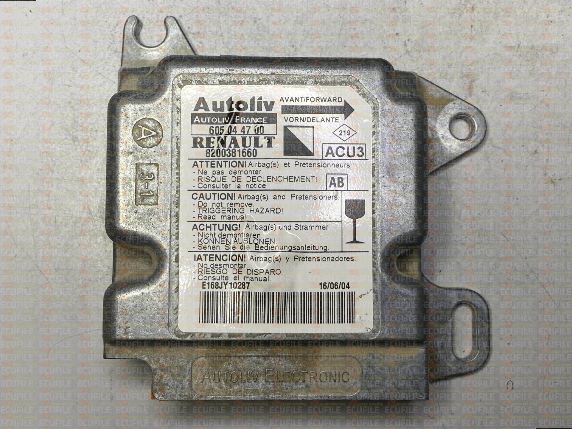 AUTOLIV ACU3 605044700 RENAULT KANGOO I 8200381660 AB