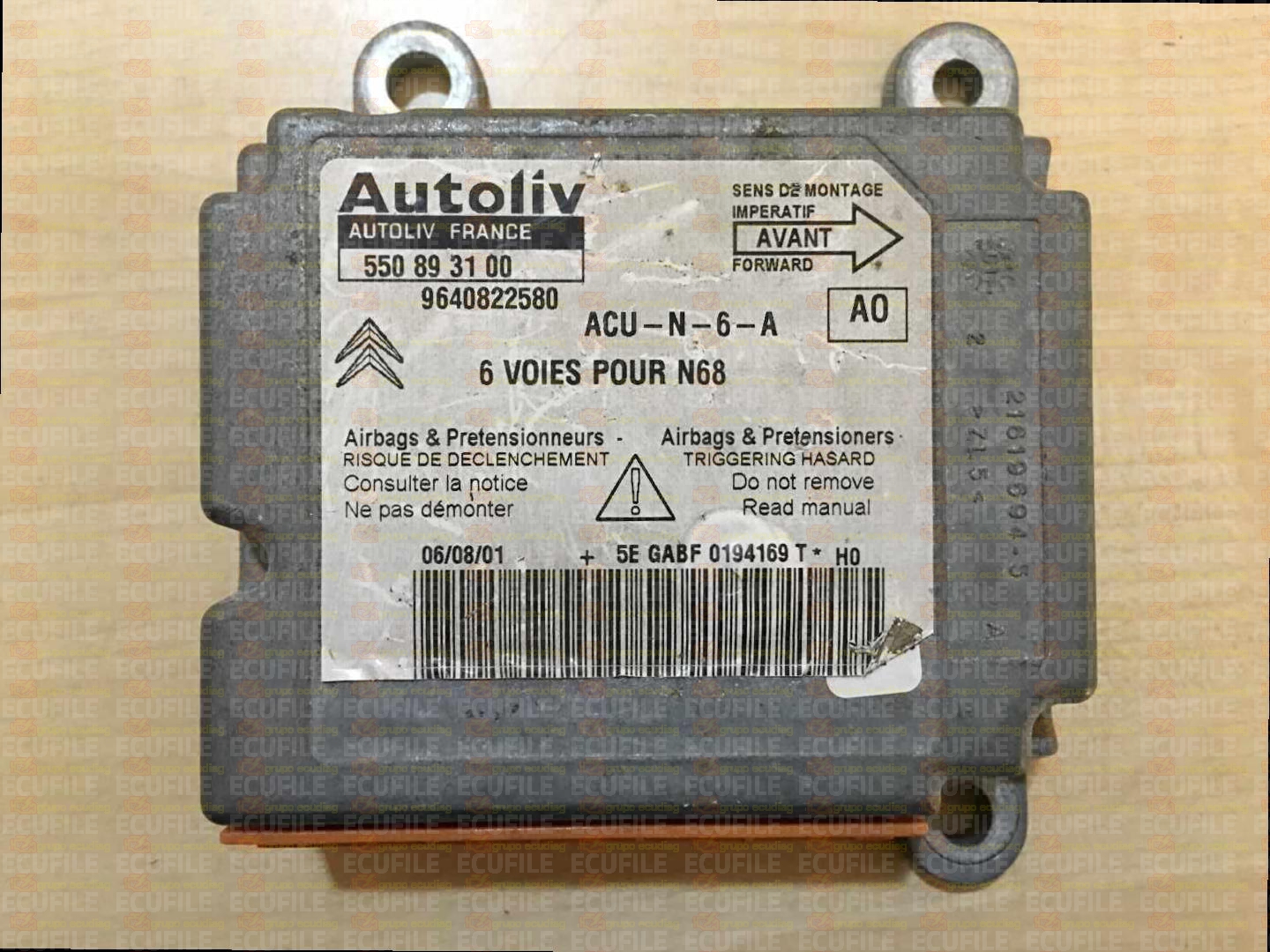 AUTOLIV 550893100 CITROEN XSARA PICASSO 9640822580 AO
