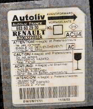 AUTOLIV ACU4 603602900 RENAULT MEGANE II 8200322002A AC EEPROM 95160
