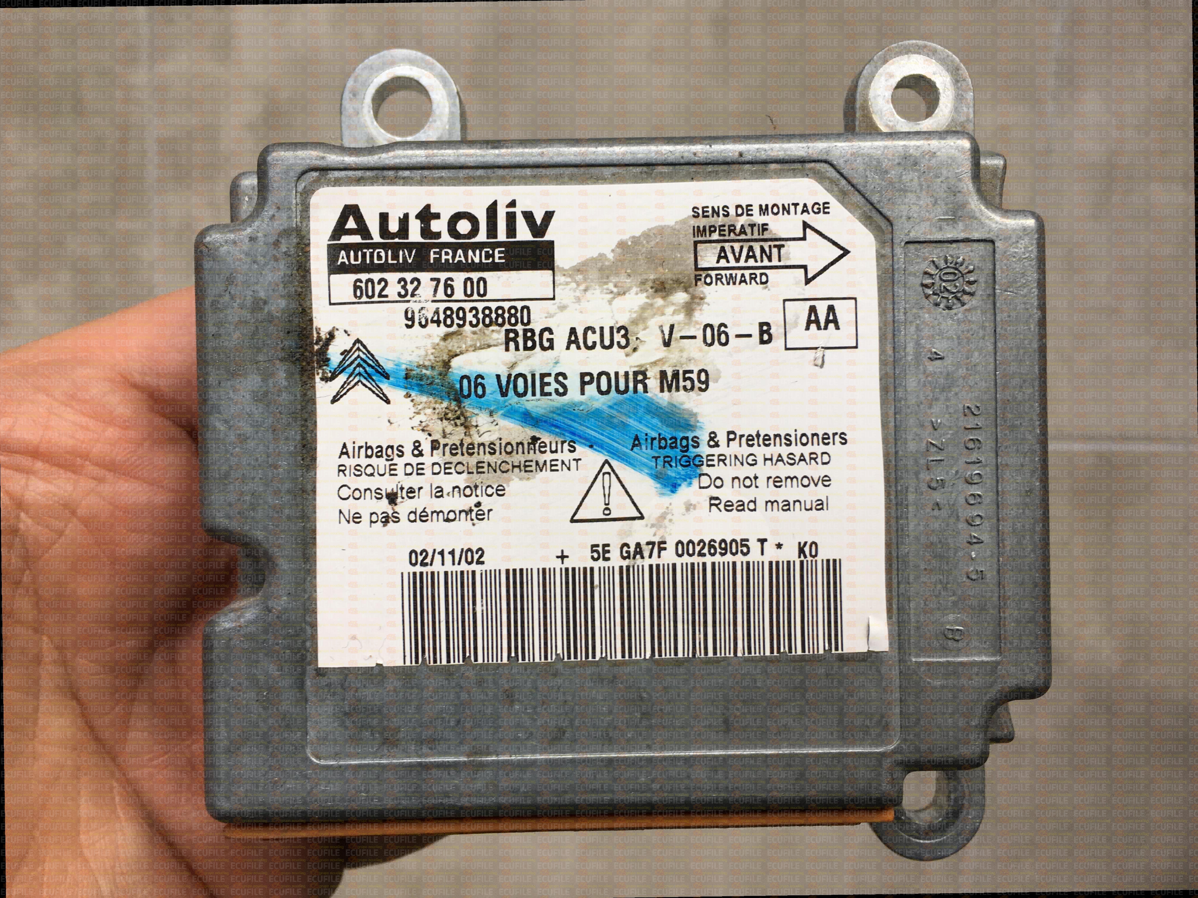 AUTOLIV 602327600 CITROEN BERLINGO PEUGEOT PARTNER 9648938880 AA
