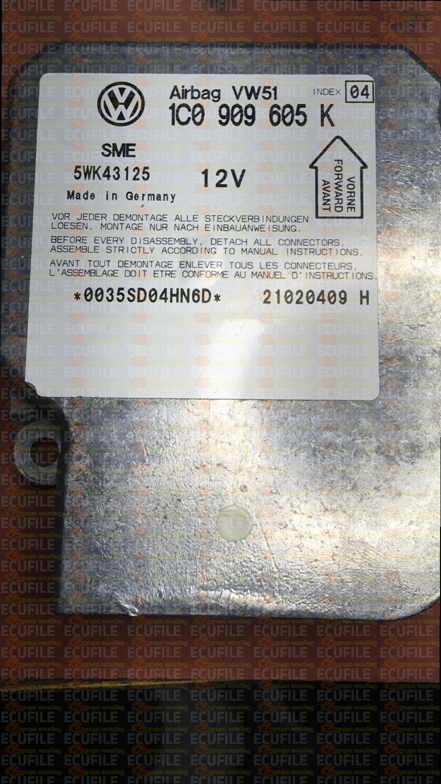 SIEMENS 5WK43125 VOLKSWAGEN POLO 1C0909605K VW51 INDEX 04