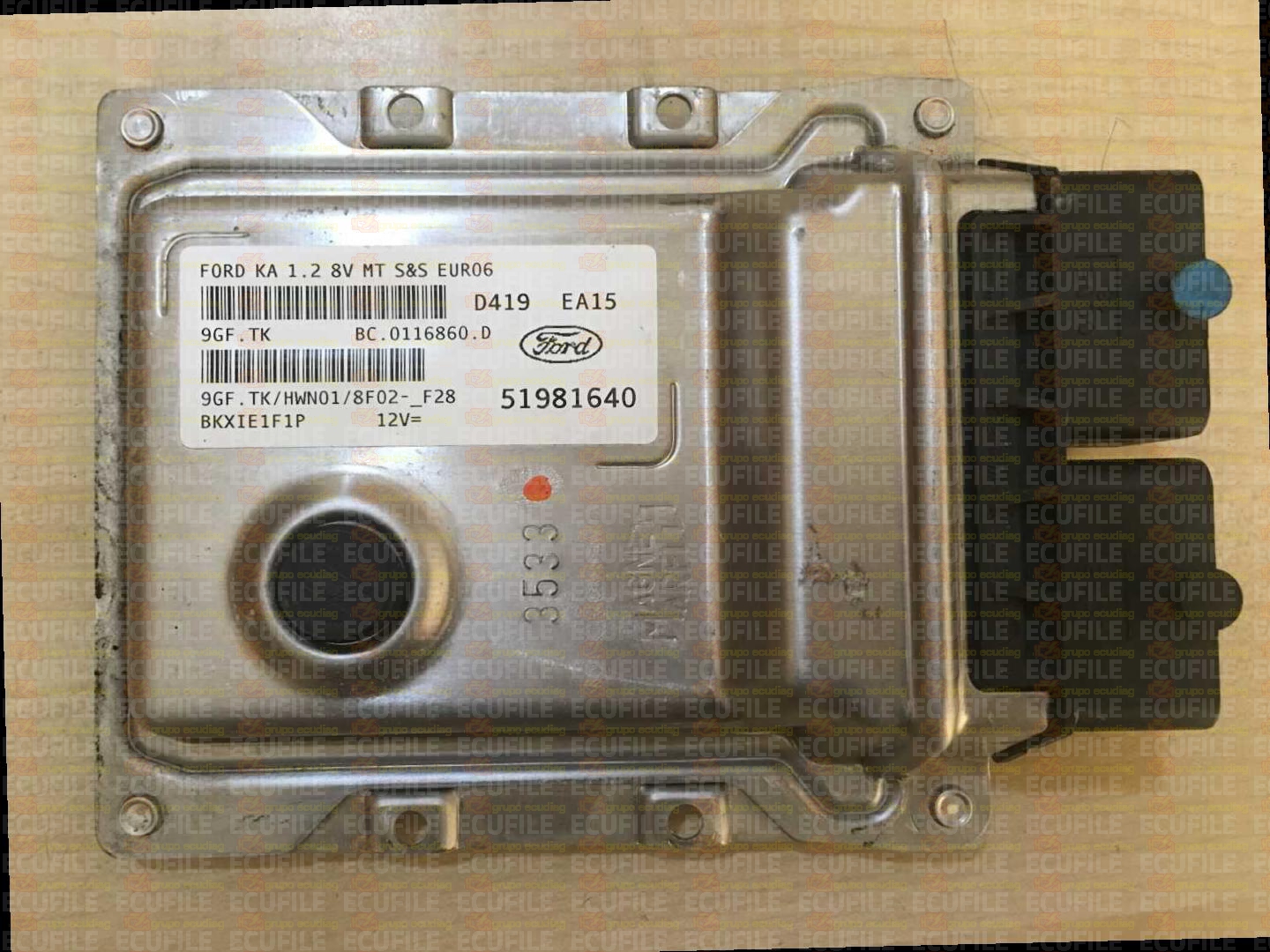 MAGNETI MARELLI 9GF.TK BC.0116860.D FORD KA 1.2i 8V 51981640 HWN01 EEPROM 95640