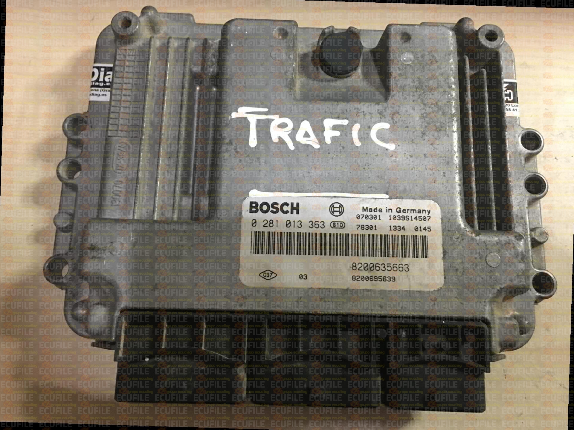BOSCH EDC16C36-3.1 0281013363 RENAULT TRAFIC II 2.5 DCI 145HP 8200635663 8200695639 1037386228-8200695834