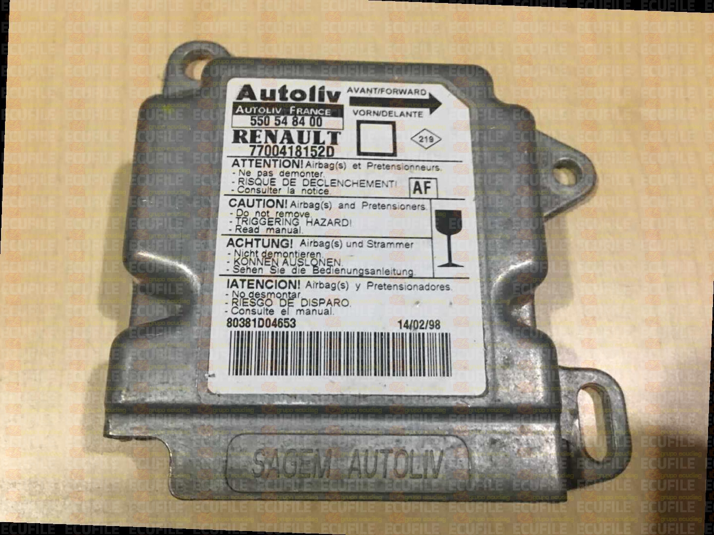 AUTOLIV 550548400 RENAULT MEGANE 7700418152D AF