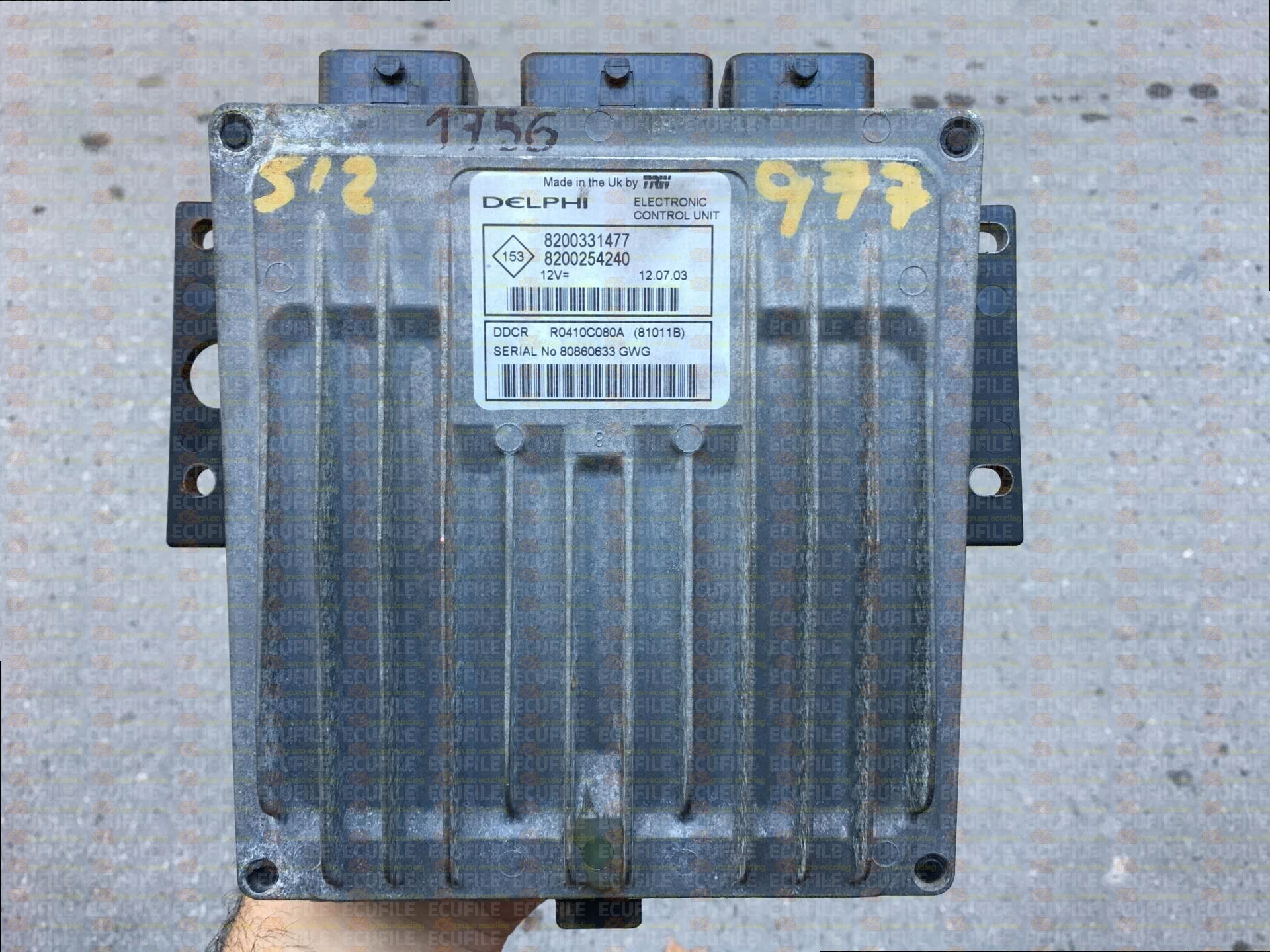 DELPHI TRW DDCR R0410C080A 81011B RENAULT CLIO II 1.5 DCI 82HP 8200331477 8200254240 8200422006 - 0335