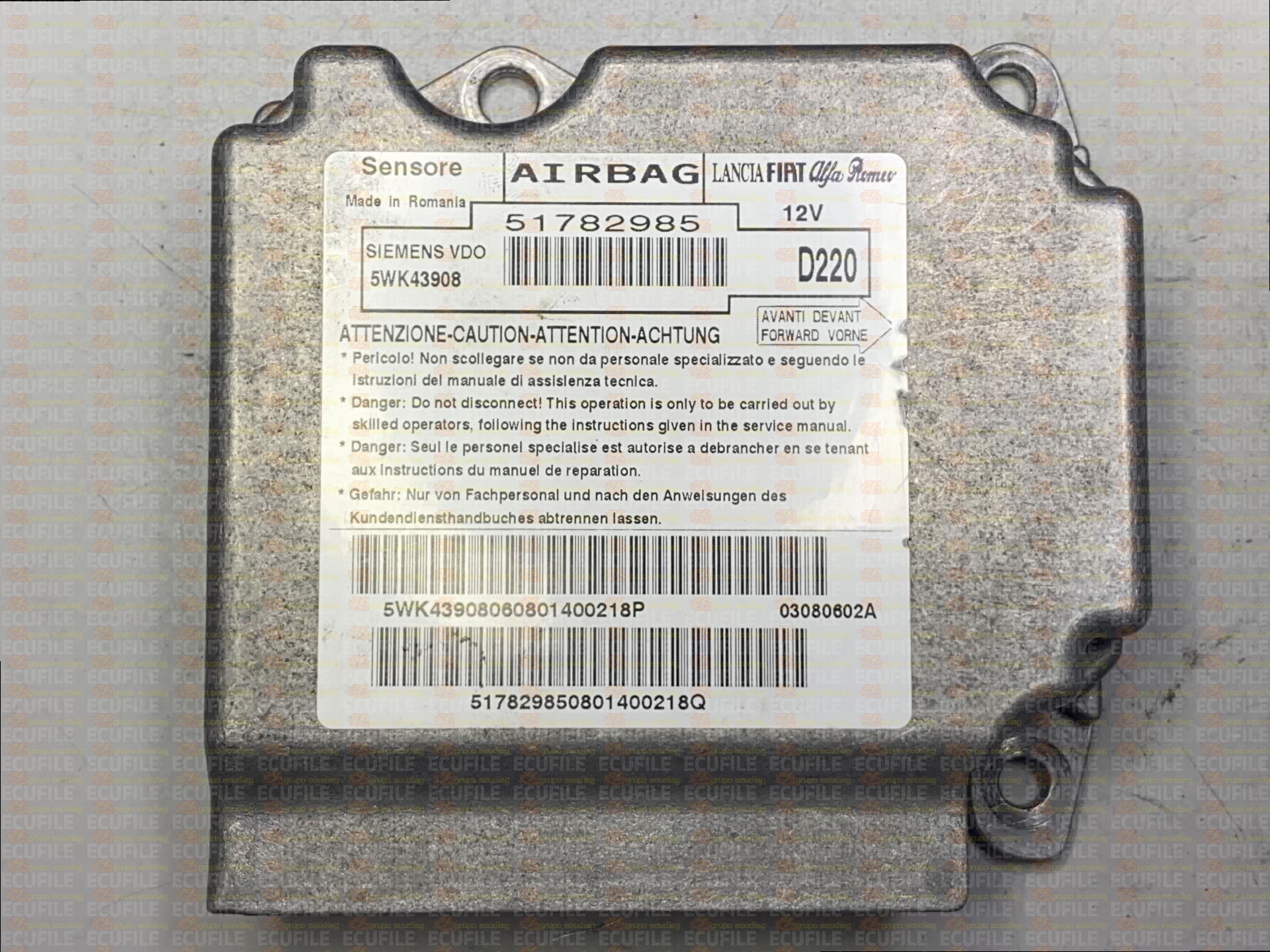 SIEMENS VDO 5WK43908 FIAT 500 51782985