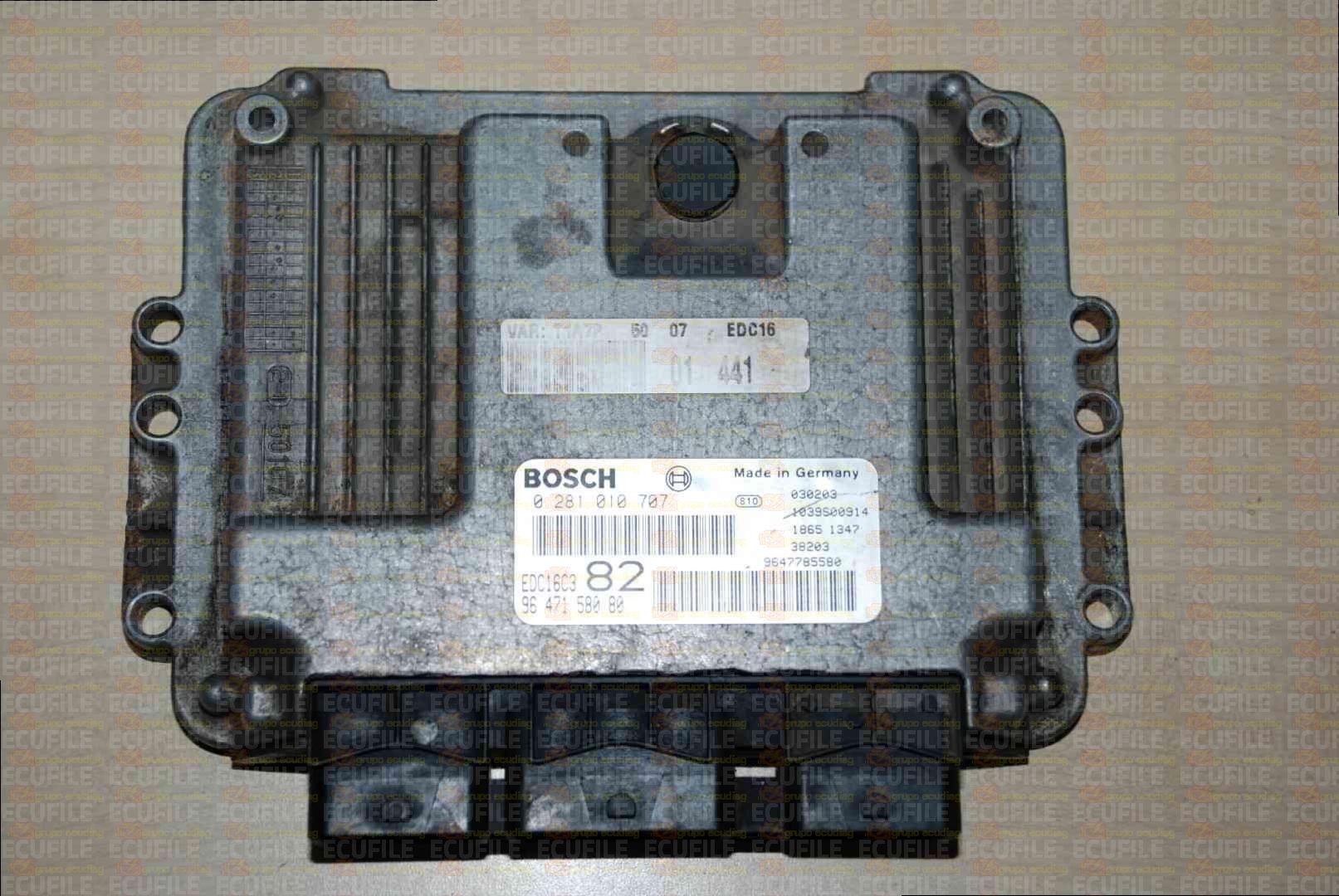 BOSCH EDC16C3-9.12 0281010707 PEUGEOT 206 1.4 HDI 68HP 9647158080 1037368866