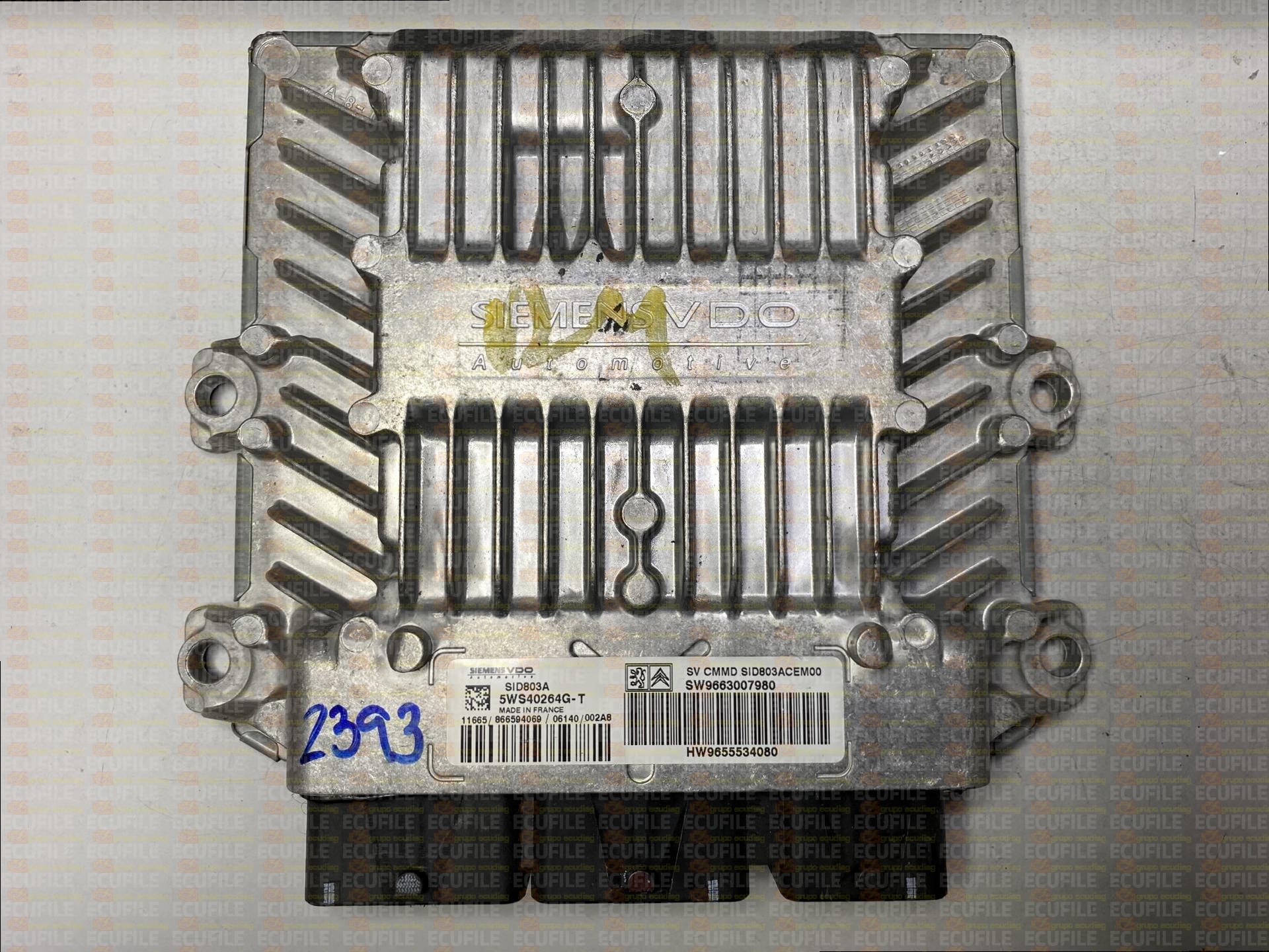 SIEMENS VDO CONTINENTAL SID803A 5WS40264G-T CITROEN C5 PEUGEOT 407 2.0 HDI 136HP HW9655534080 SW9663007980 9663007980 - PO20034000000
