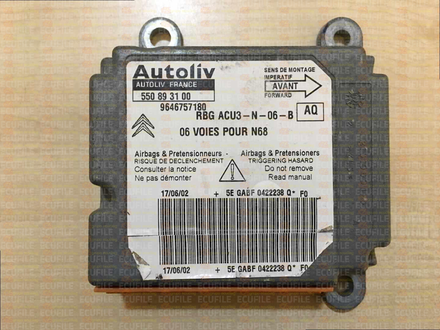 AUTOLIV 550893100 CITROEN XSARA PICASSO 9646757180 AQ