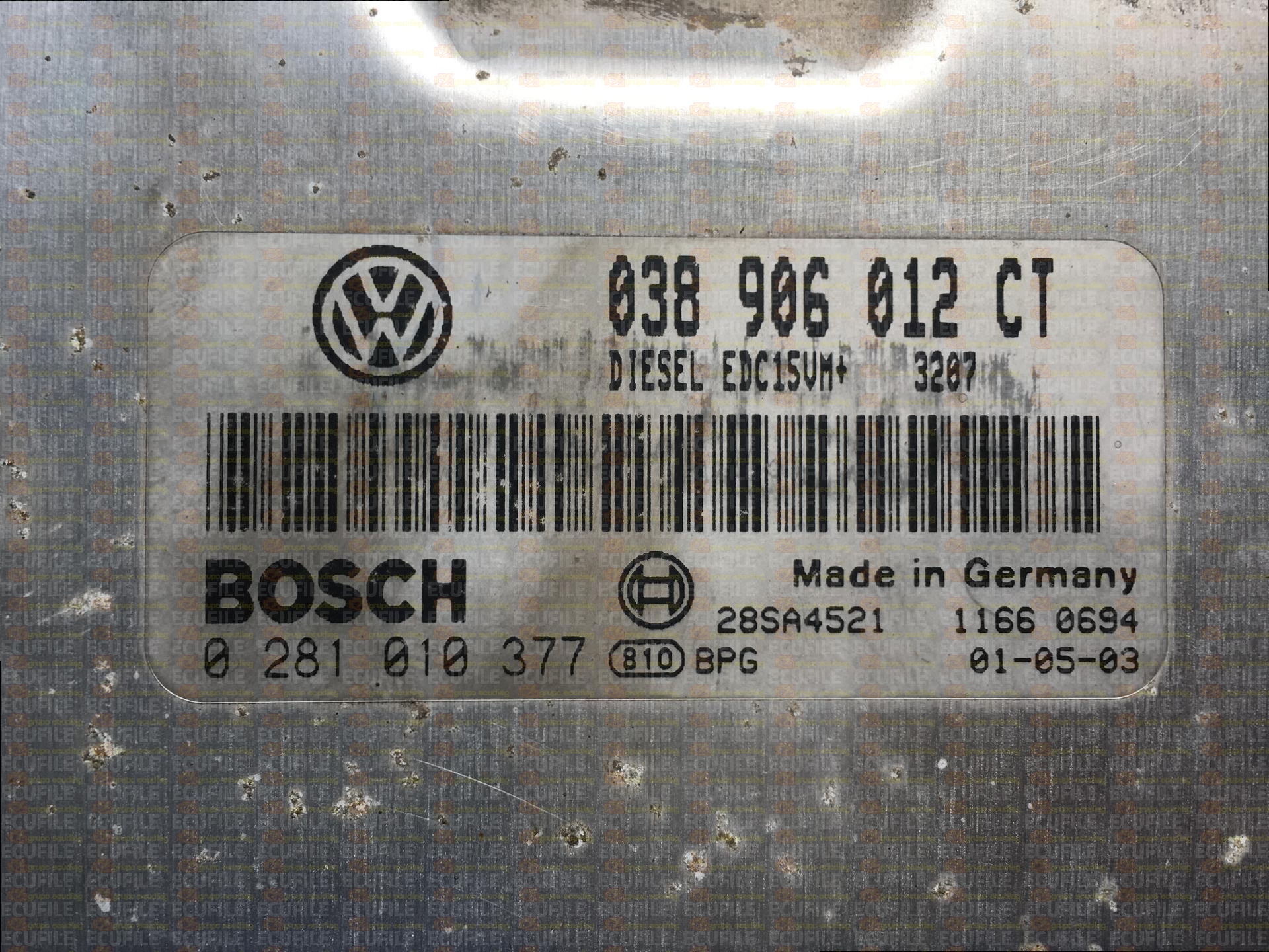 BOSCH EDC15VM+2.V1 0281010377 VOLKSWAGEN POLO 1.9 SDI 68HP 038906012CT 1037354381