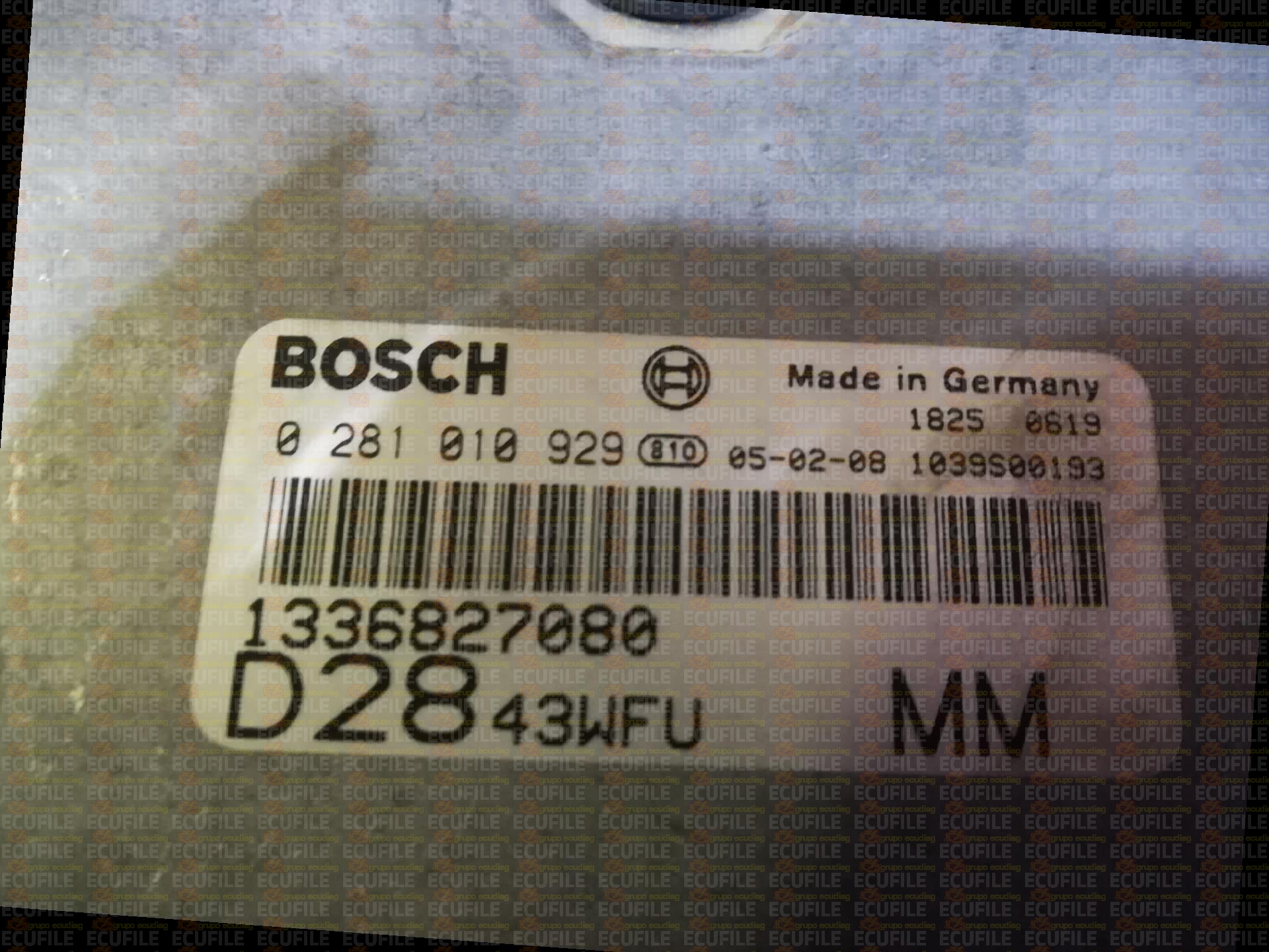 BOSCH EDC15C7-2.22 0281010929 FIAT DUCATO CITROEN JUMPER PEUGEOT BOXER 2.8 HDI JTD 128HP 1336827080 1037363535