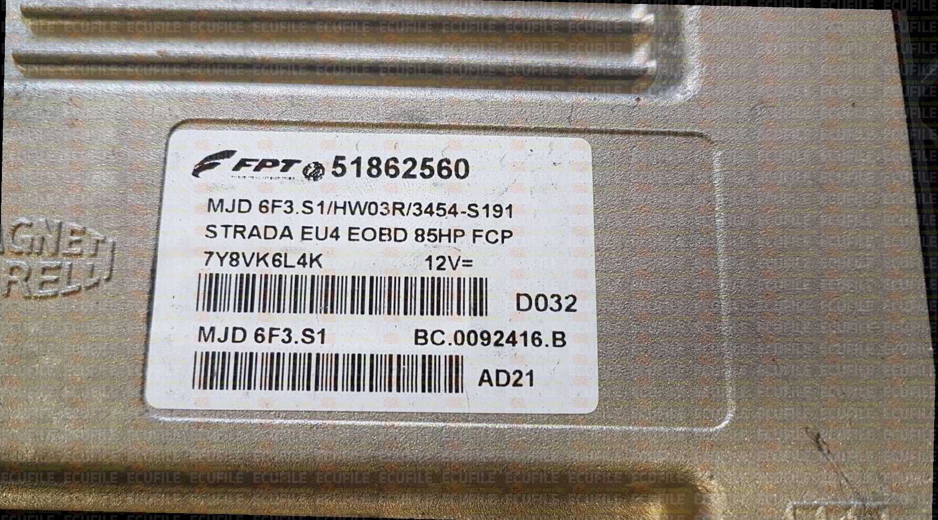MAGNETI MARELLI MJD 6F3.S1 BC.0092416.B FIAT STRADA 1.4 JTD 85HP 51862560 HW03R 3454S191