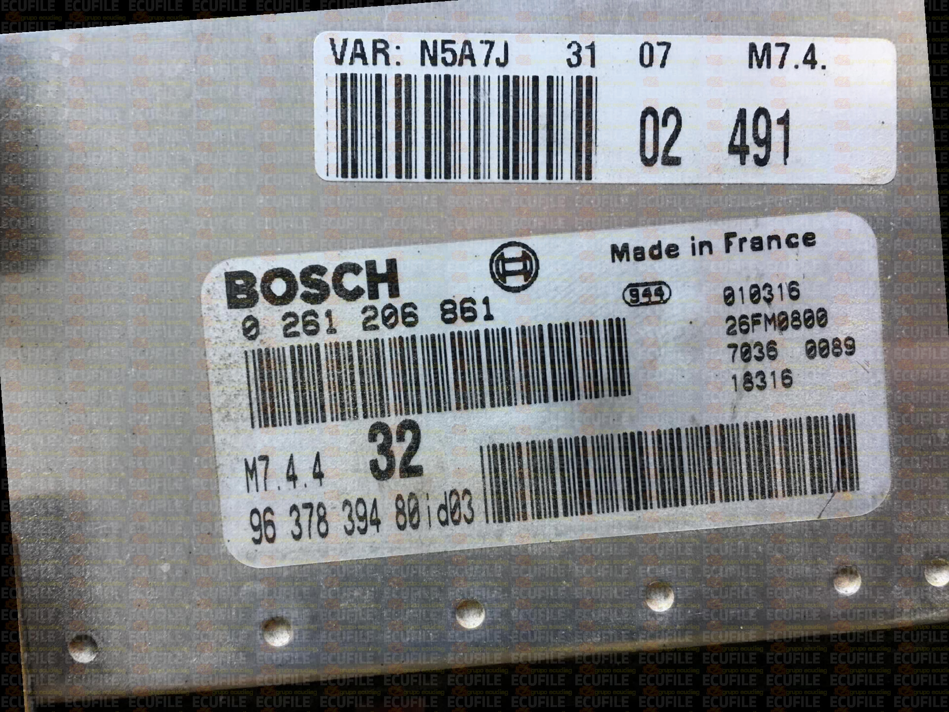 BOSCH M7.4.4 0261206861 PEUGEOT 306 1.6i 88HP 9637839480 1037368533