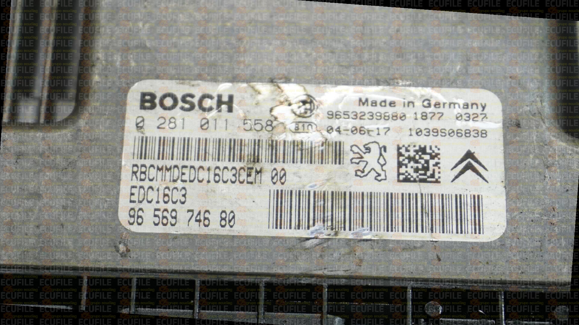 BOSCH EDC16C3-9.17 0281011558 PEUGEOT 407 1.6 HDI 110HP 9656974680 1037371807