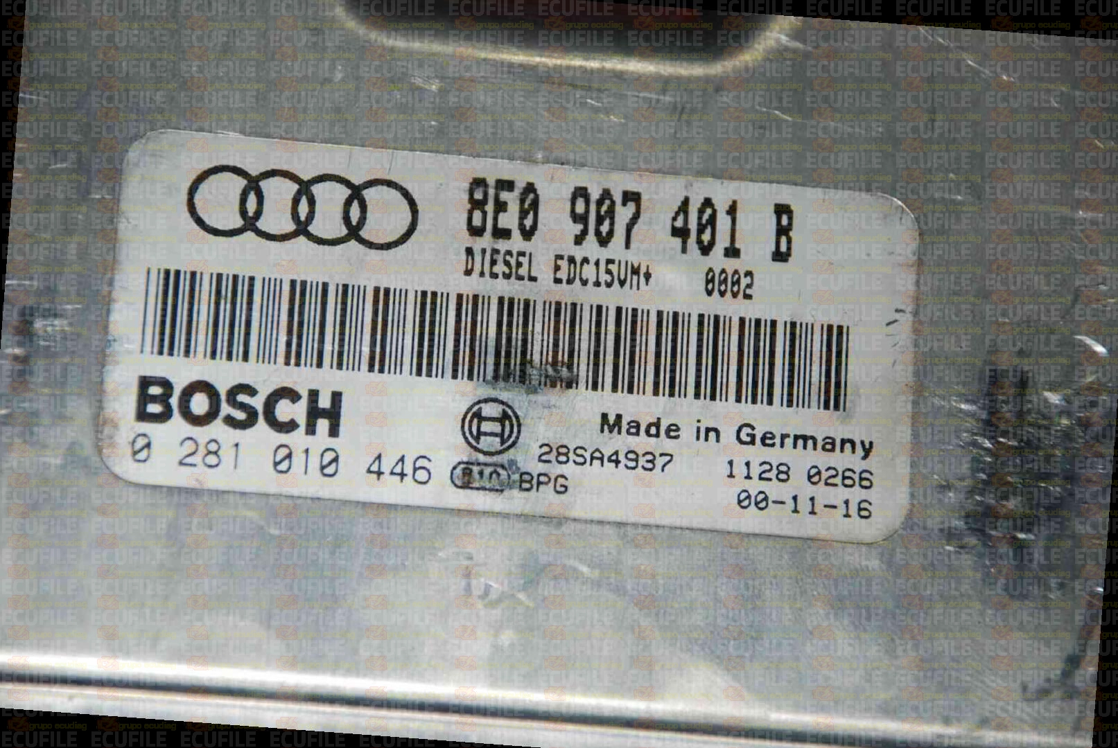 BOSCH EDC15VM+2.M1 0281010446 AUDI A4 2.5 TDI V6 180HP 8E0907401B 1037360545
