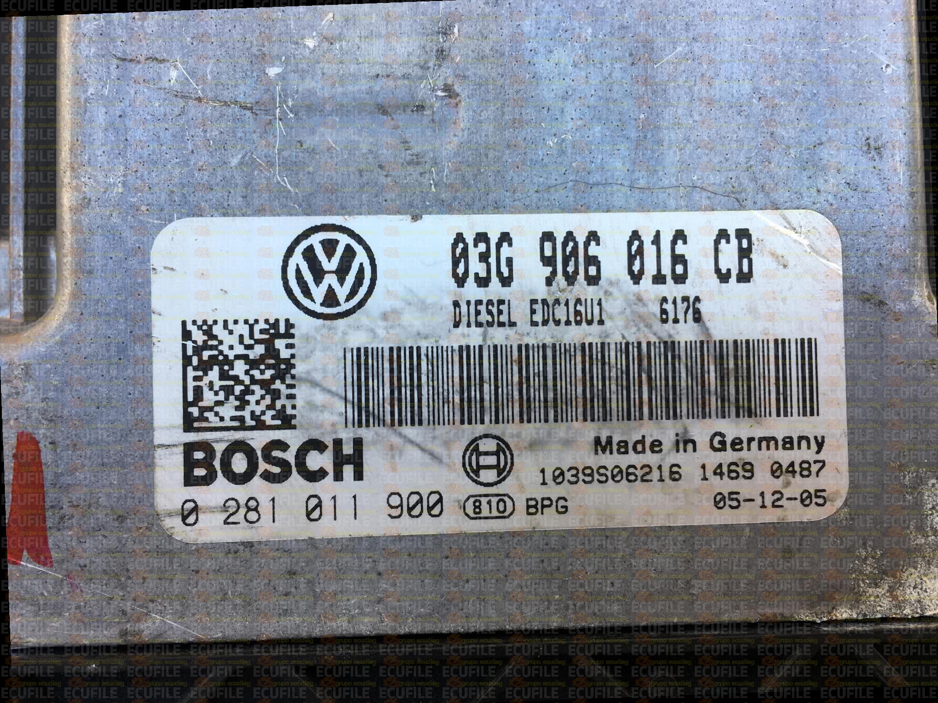 BOSCH EDC16U1-5.41 0281011900 VOLKSWAGEN GOLF V 1.9 TDI 105HP 03G906016CB 1037371094