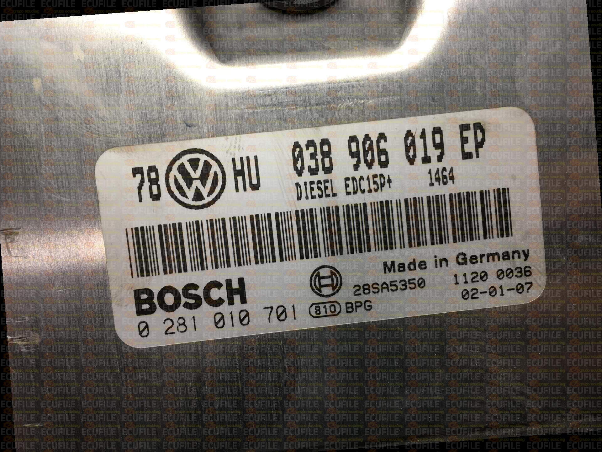 BOSCH EDC15P+22.3.2 0281010701 VOLKSWAGEN PASSAT 1.9 TDI 130HP 038906019EP 1037362702